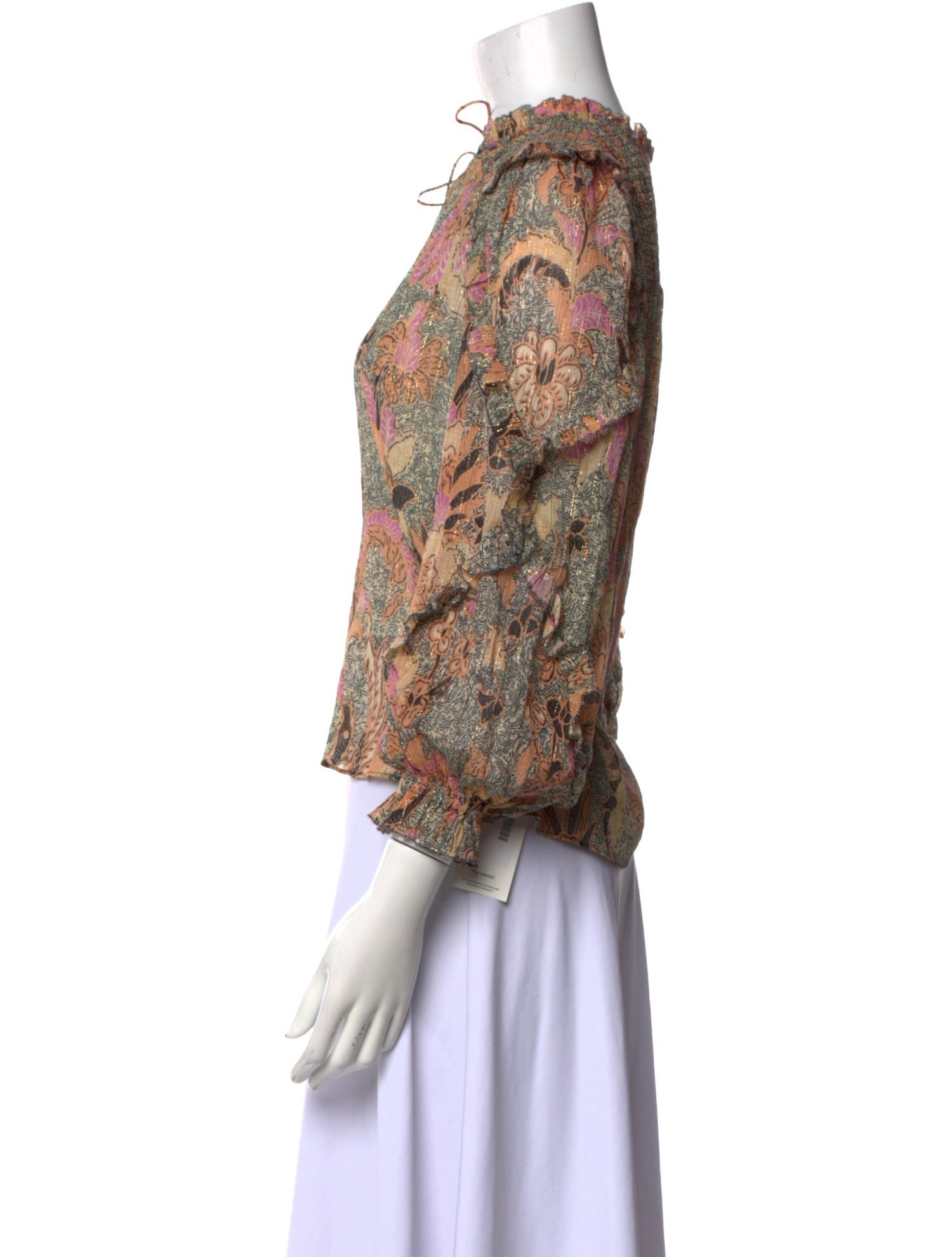 Ulla Johnson Printed Tie Neck Blouse