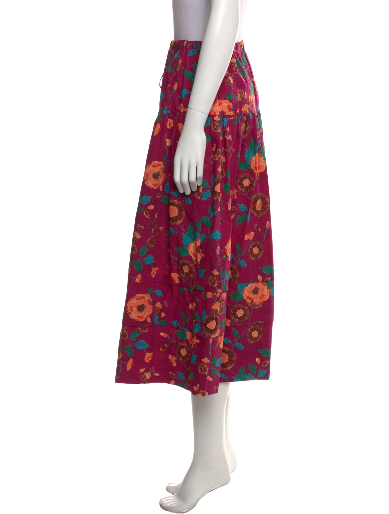 Ulla Johnson Floral Print Midi Length Skirt