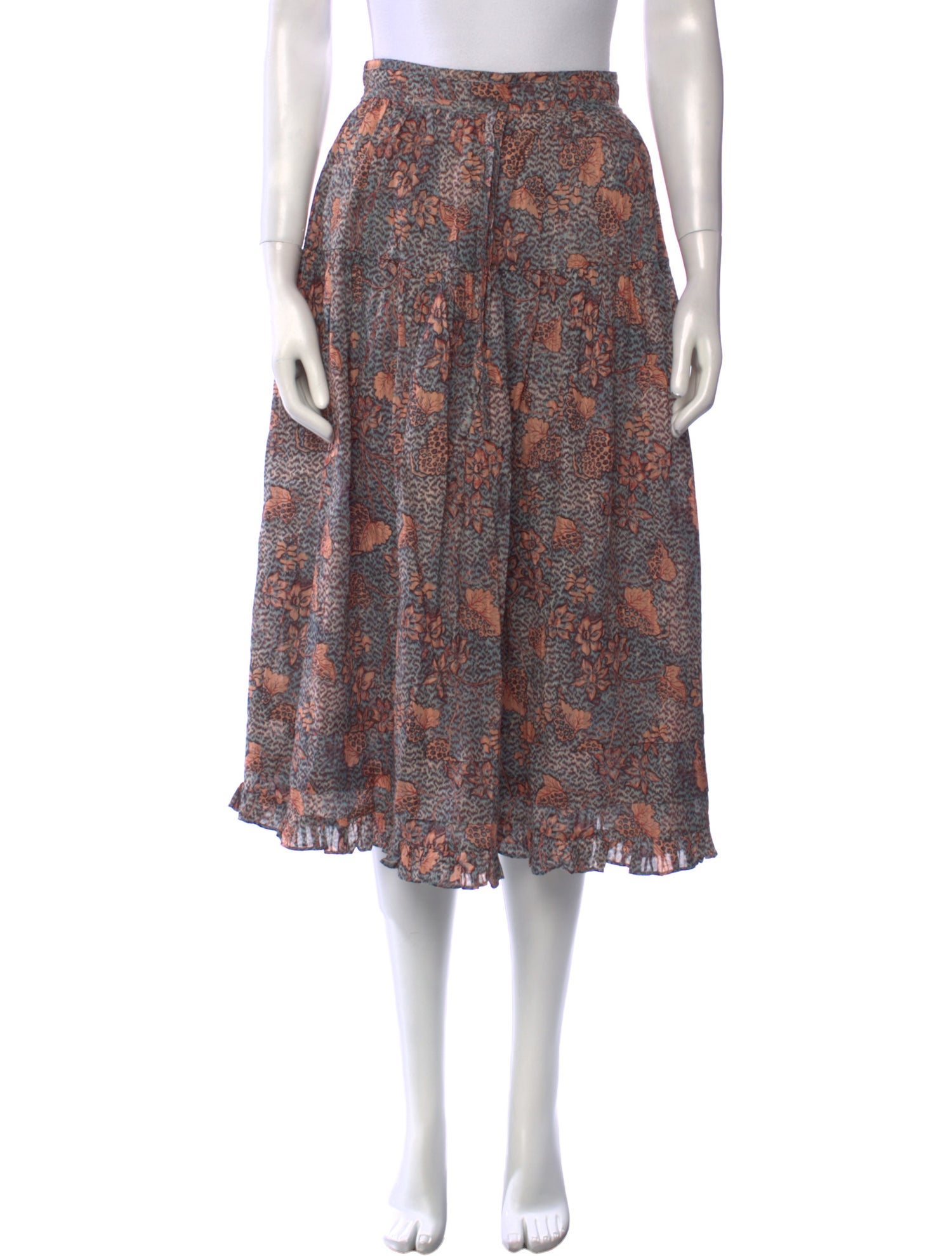 Ulla Johnson Floral Print Midi Length Skirt