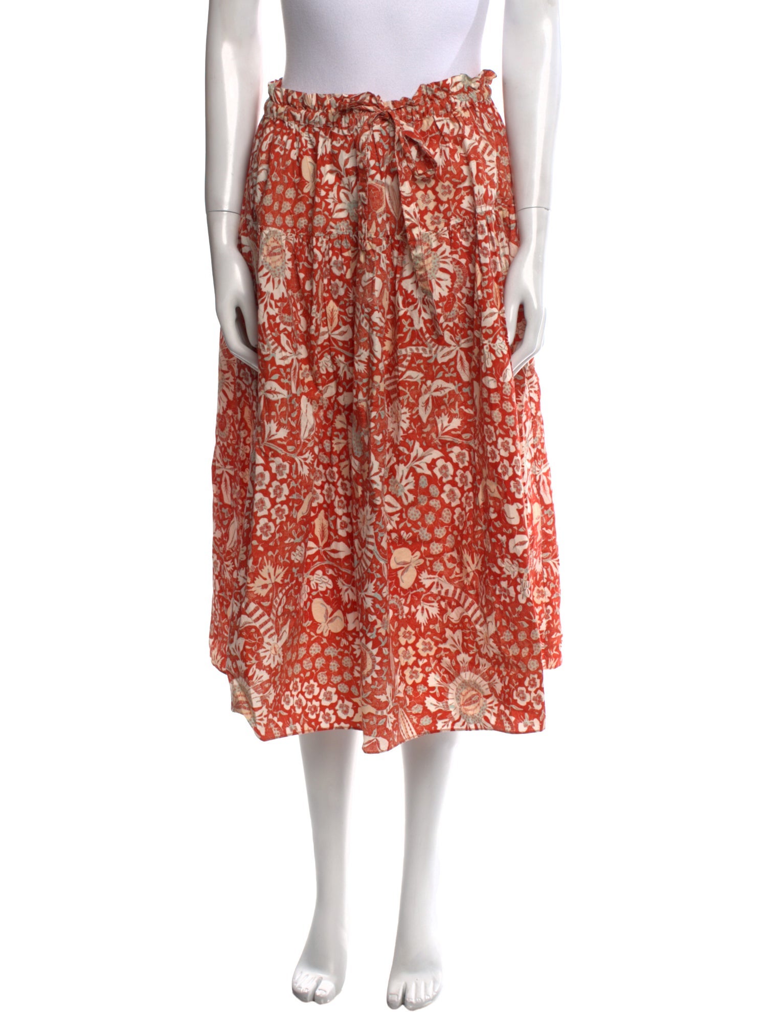 Ulla Johnson Floral Print Midi Length Skirt