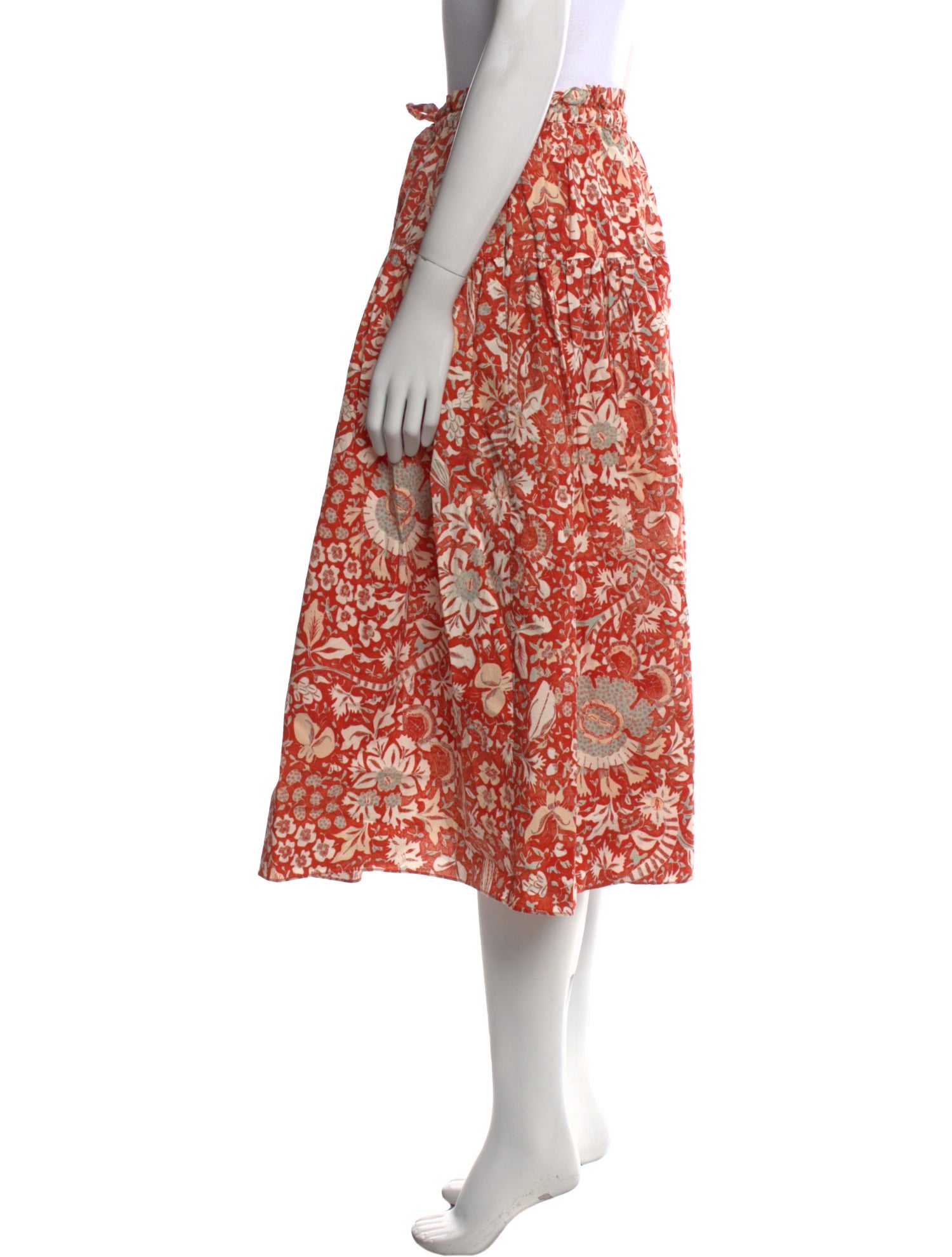 Ulla Johnson Floral Print Midi Length Skirt