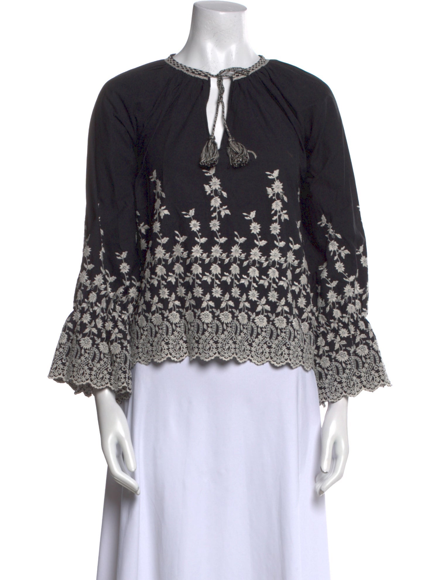 Ulla Johnson Floral Print V-Neck Blouse