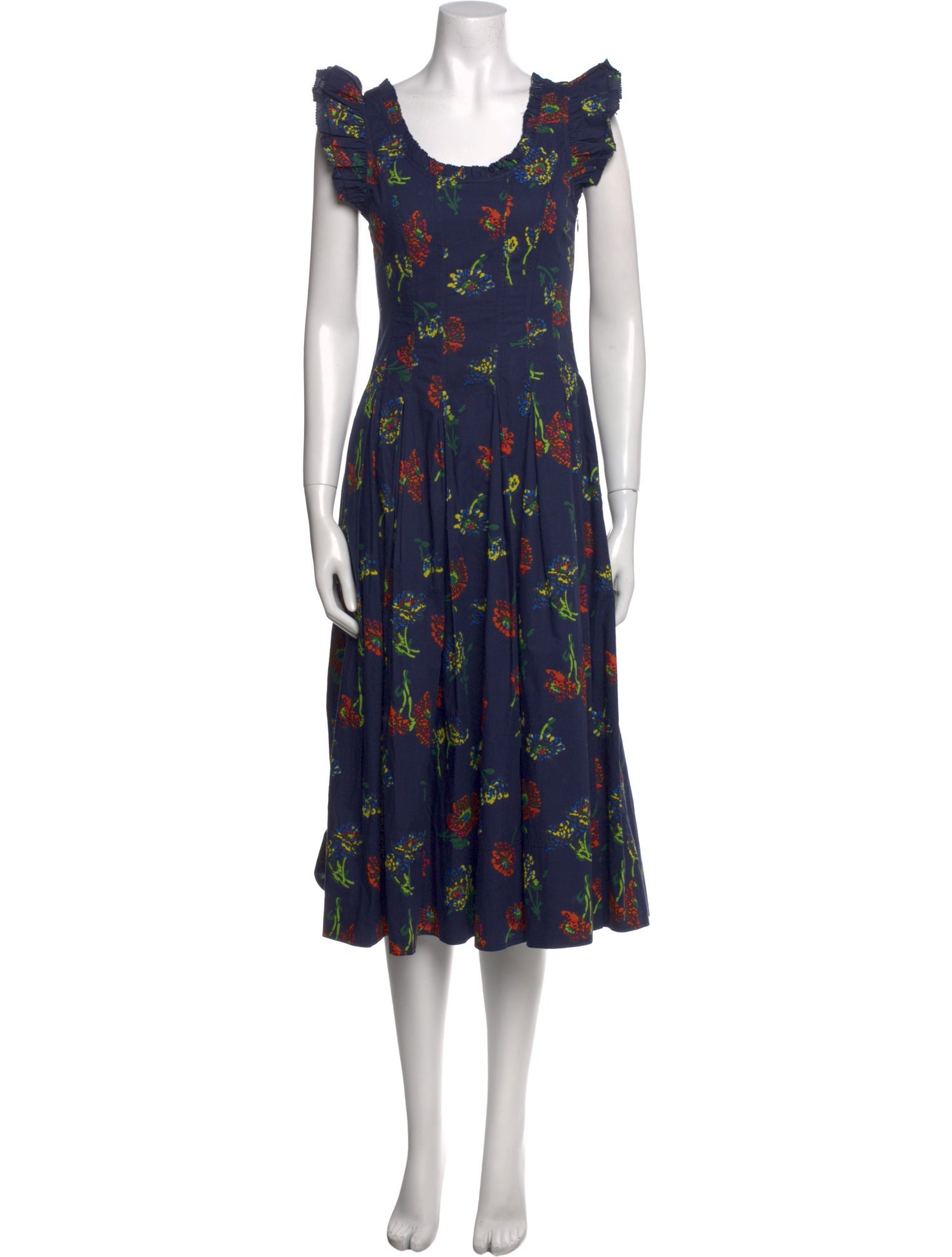 Ulla Johnson Floral Print Midi Length Dress