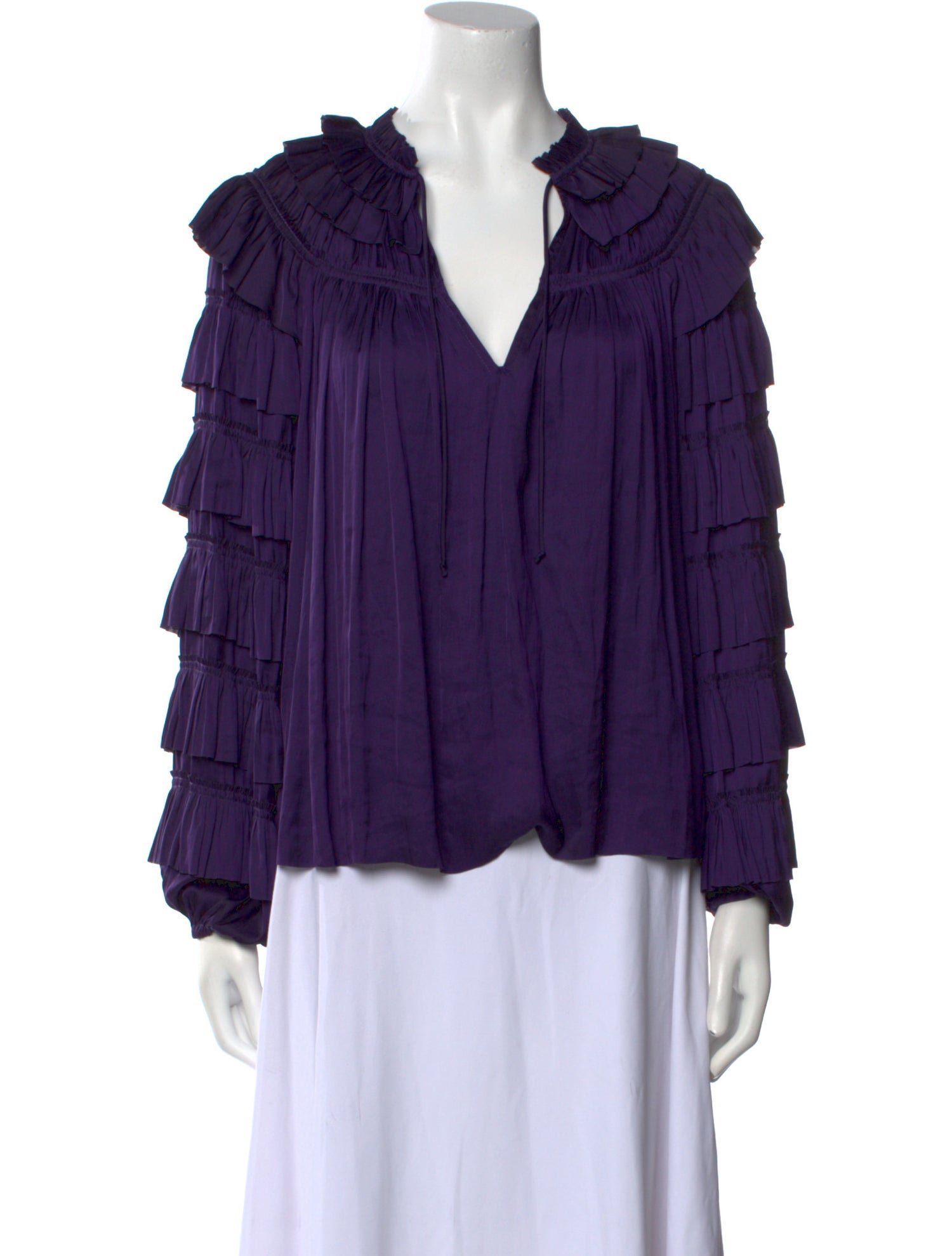 Ulla Johnson V-Neck Long Sleeve Blouse