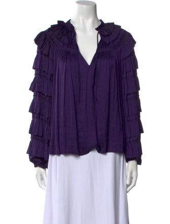 Ulla Johnson V-Neck Long Sleeve Blouse