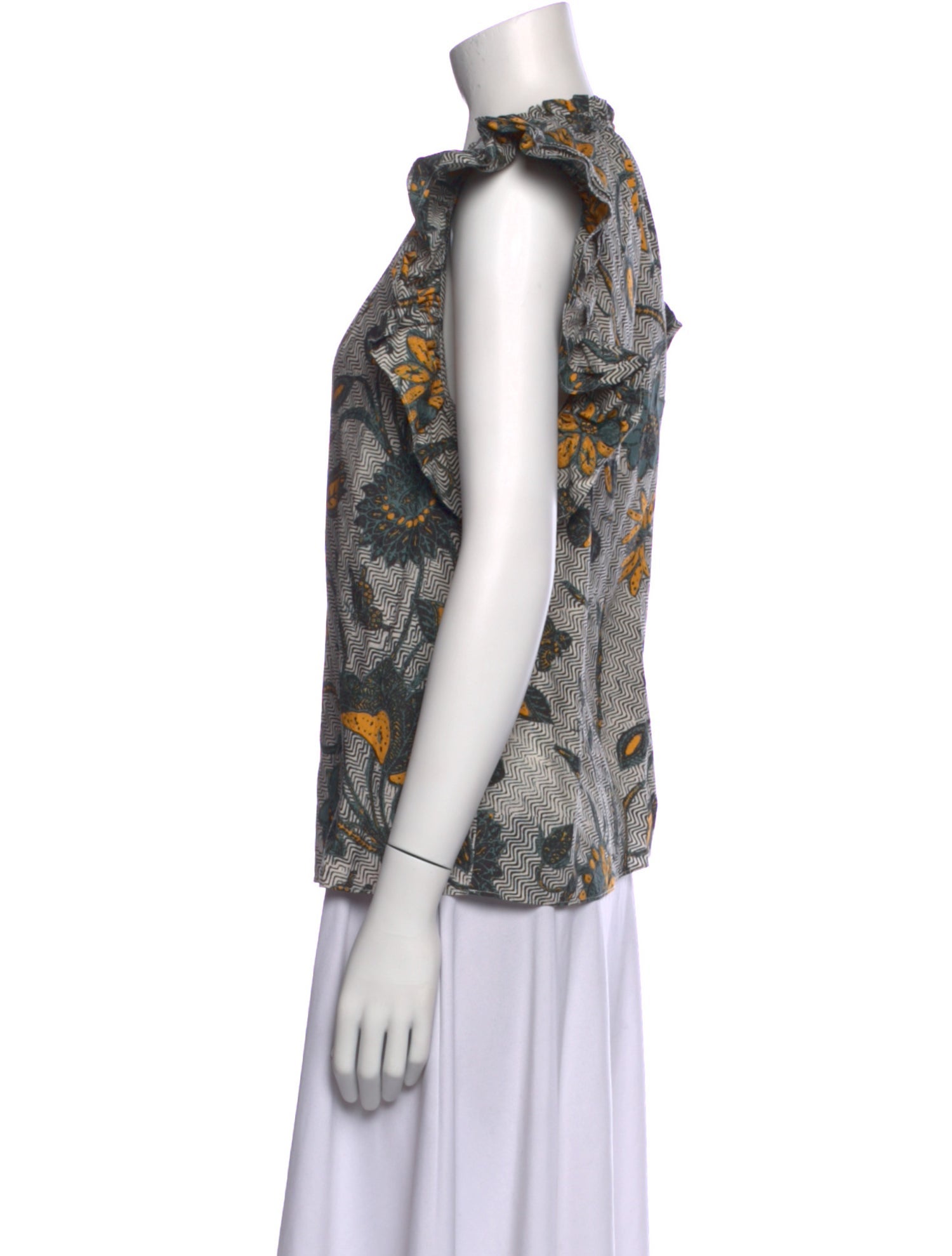 Ulla Johnson Printed V-Neck Blouse