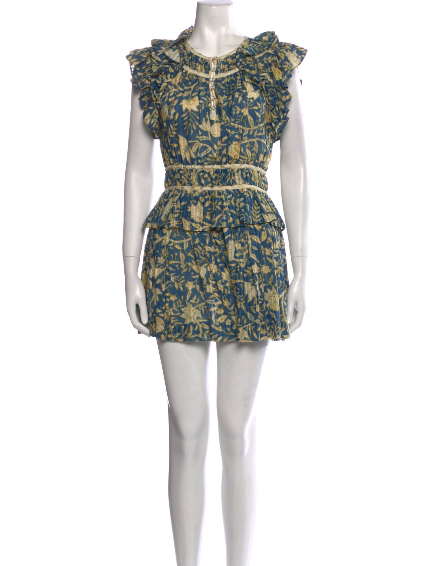 Ulla Johnson Printed Crew Neck Romper