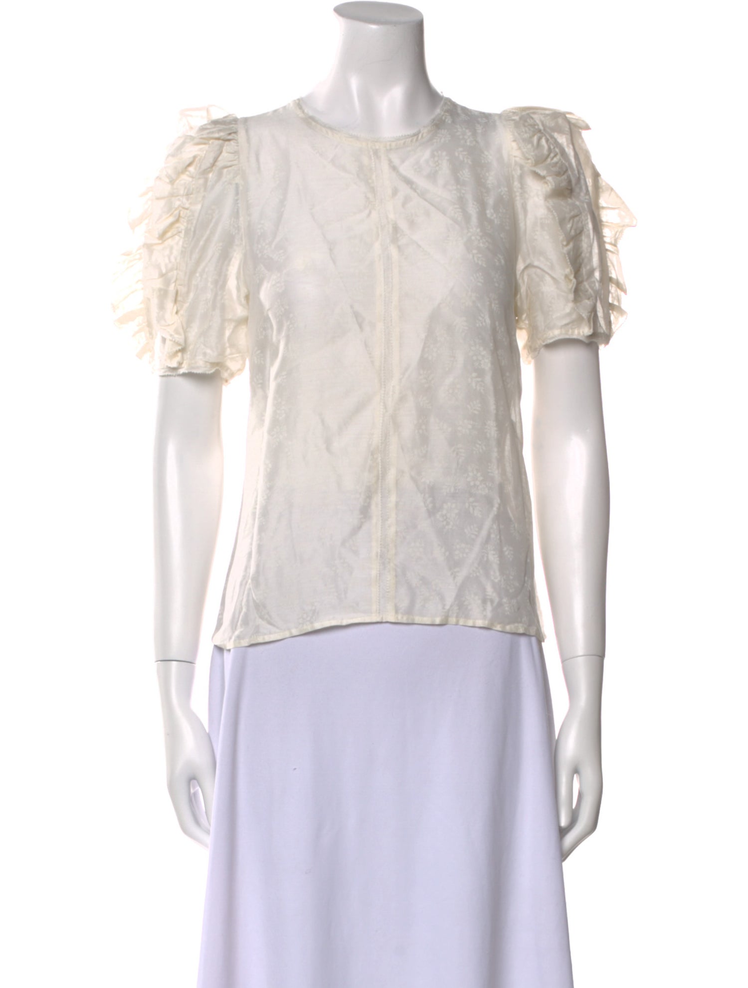 Ulla Johnson Crew Neck Short Sleeve Blouse