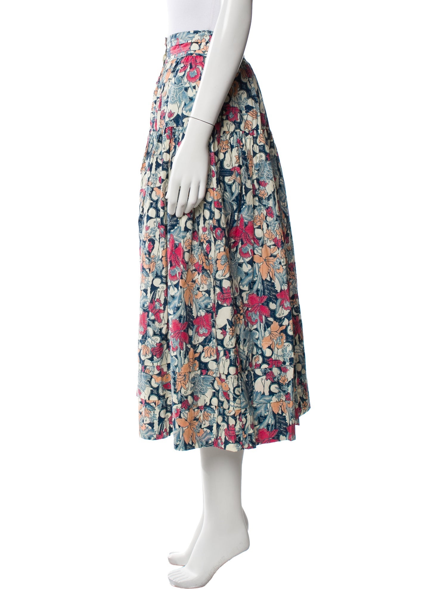 Ulla Johnson Floral Print Midi Length Skirt