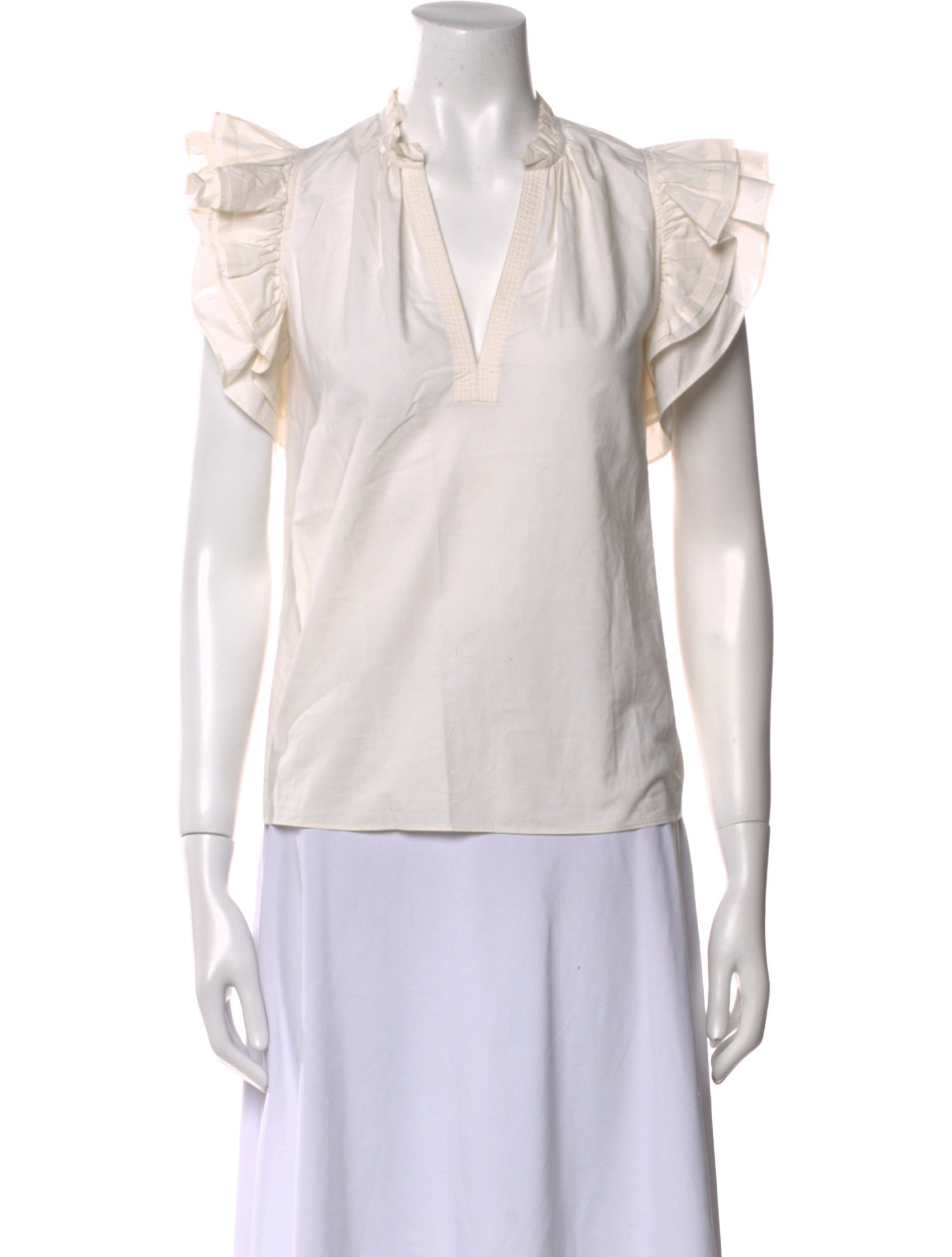 Ulla Johnson V-Neck Short Sleeve Blouse