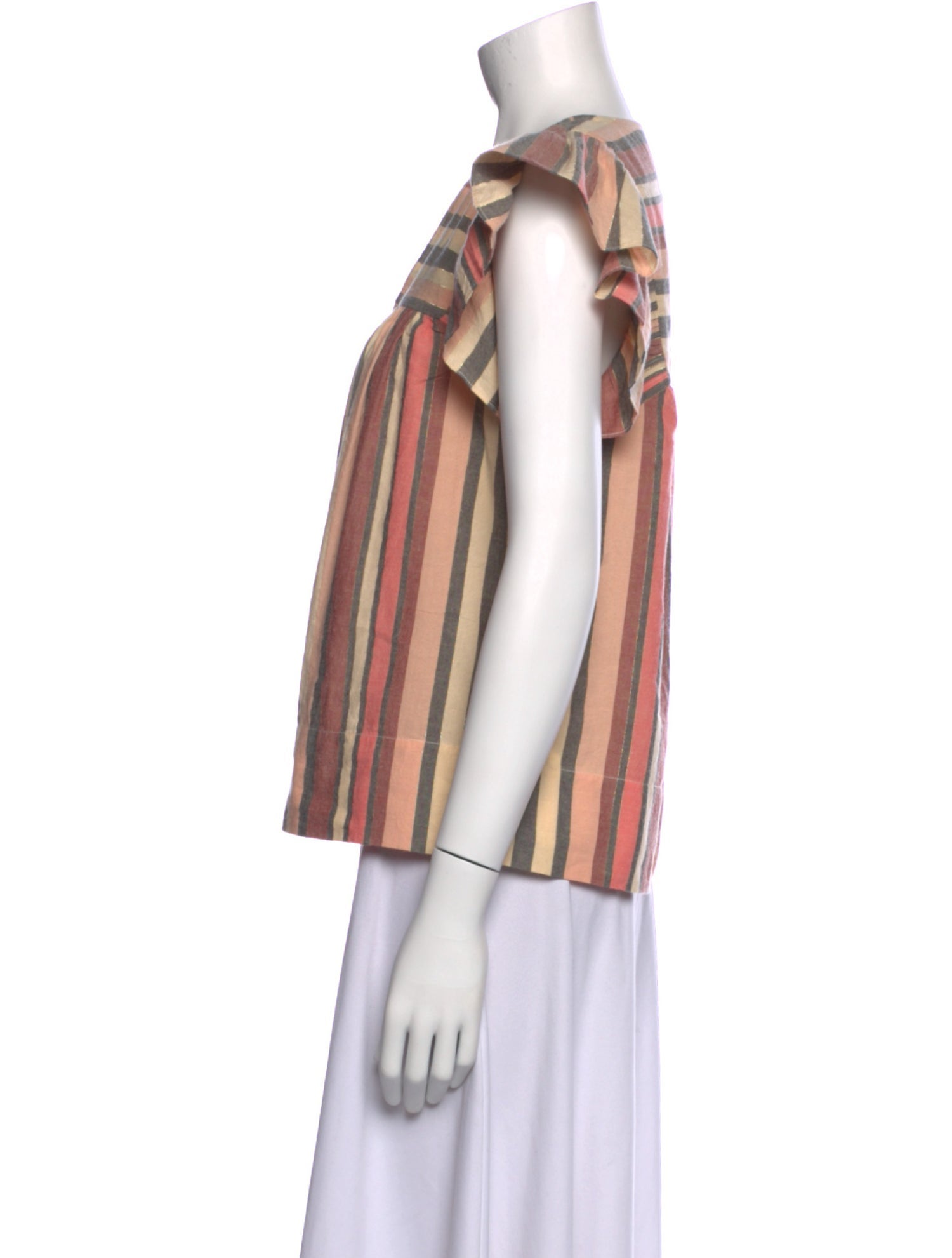 Ulla Johnson Striped V-Neck Blouse