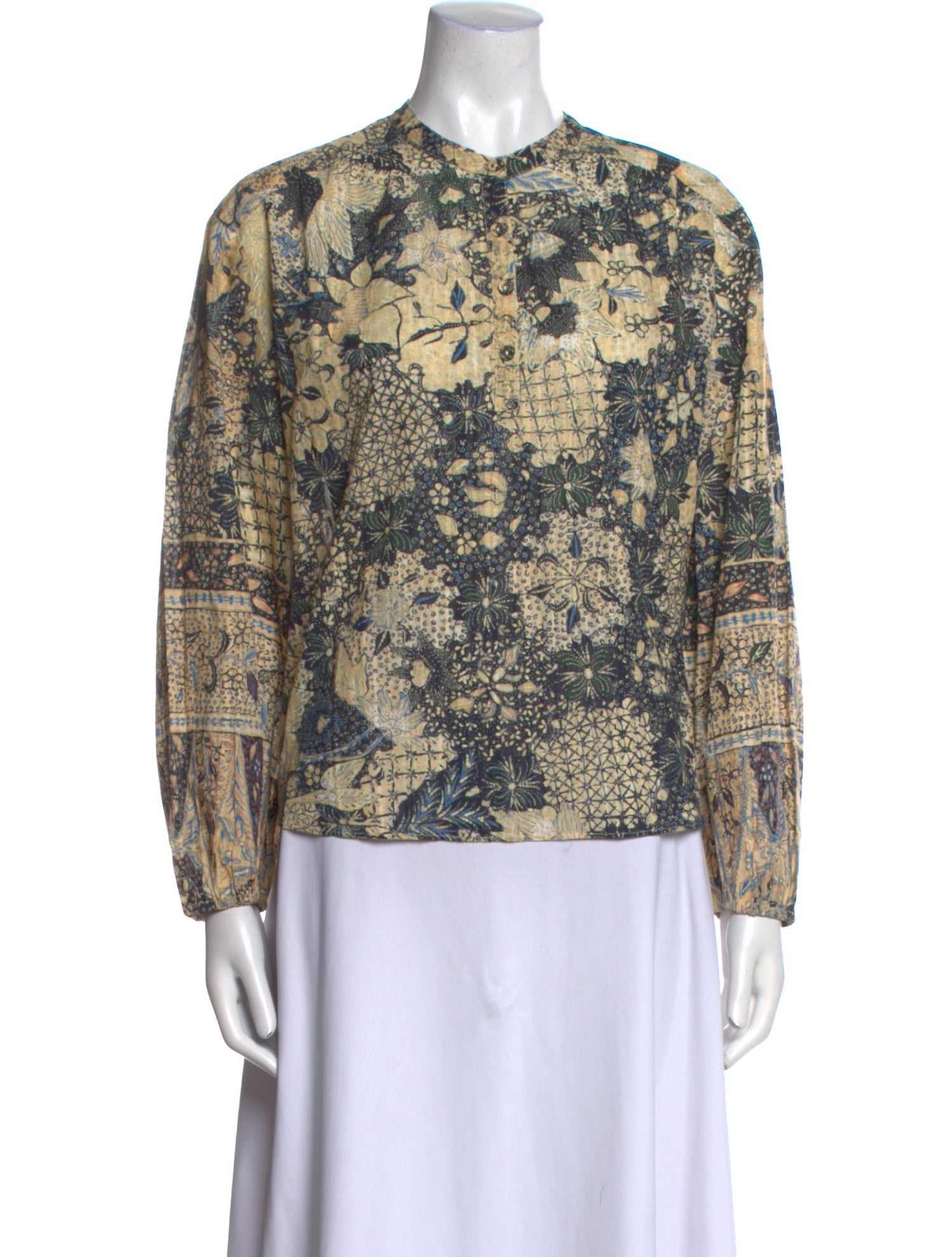 Ulla Johnson Floral Print Mock Neck Blouse w/ Tags