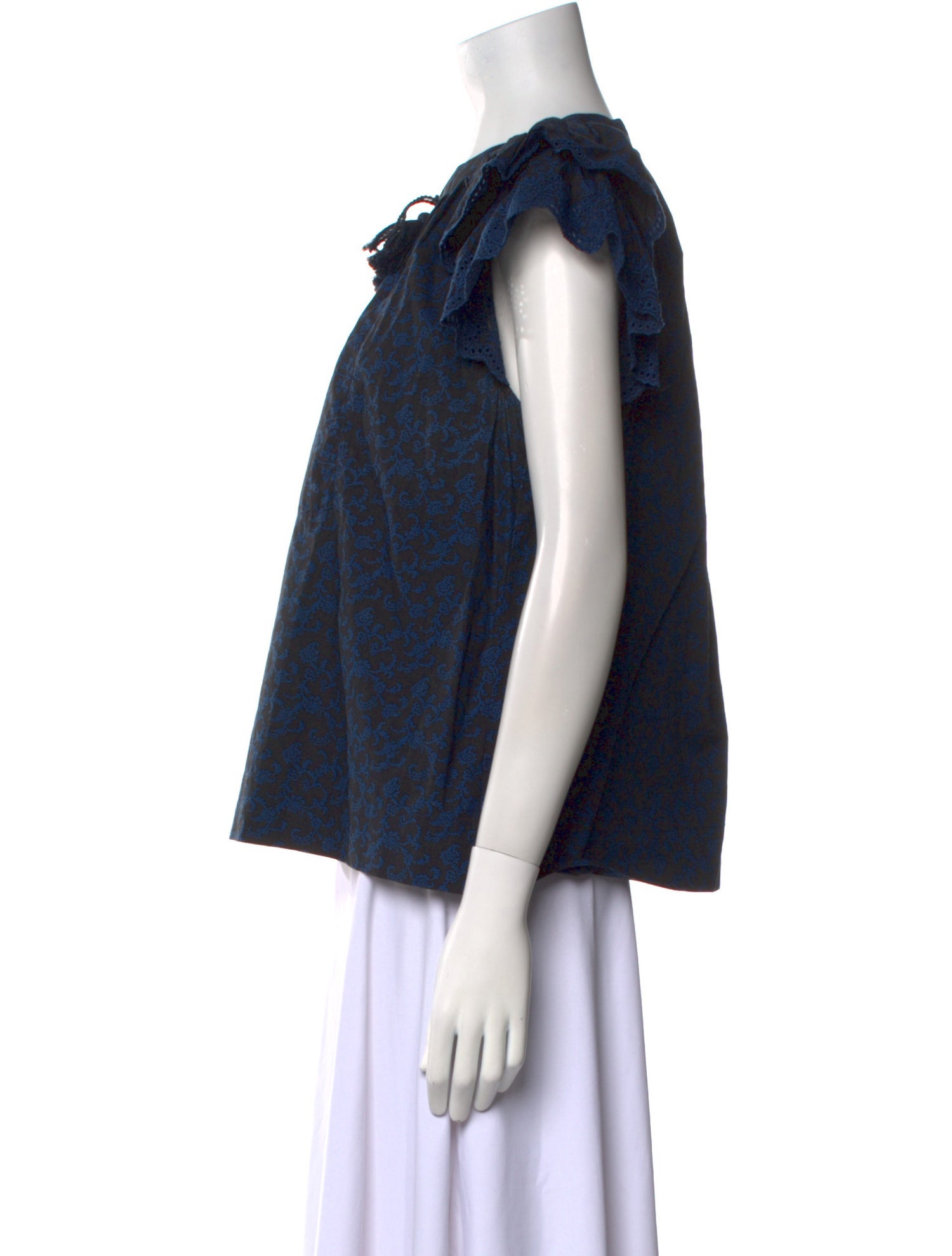 Ulla Johnson Tie Neck Short Sleeve Blouse