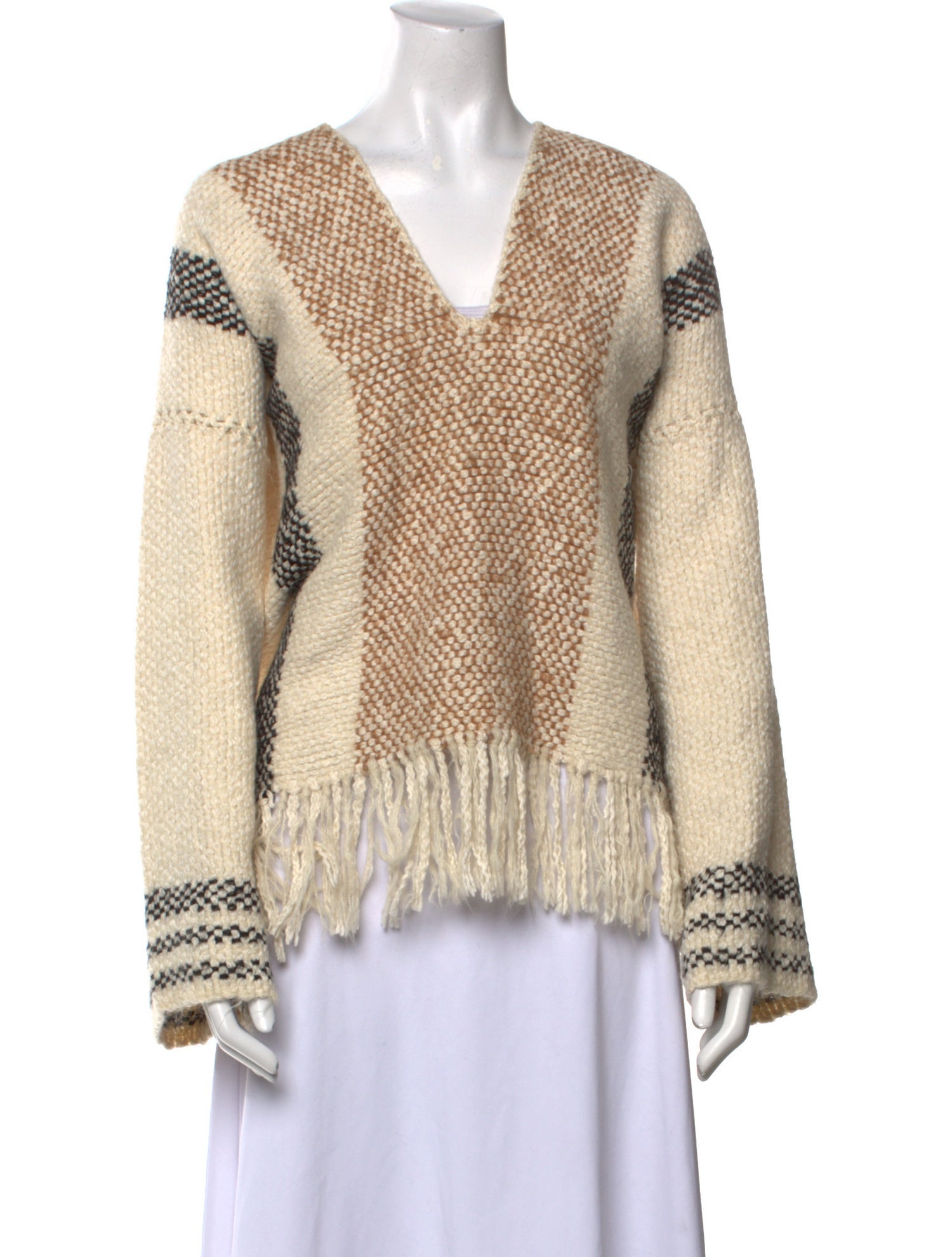 Ulla Johnson Striped V-Neck Sweater