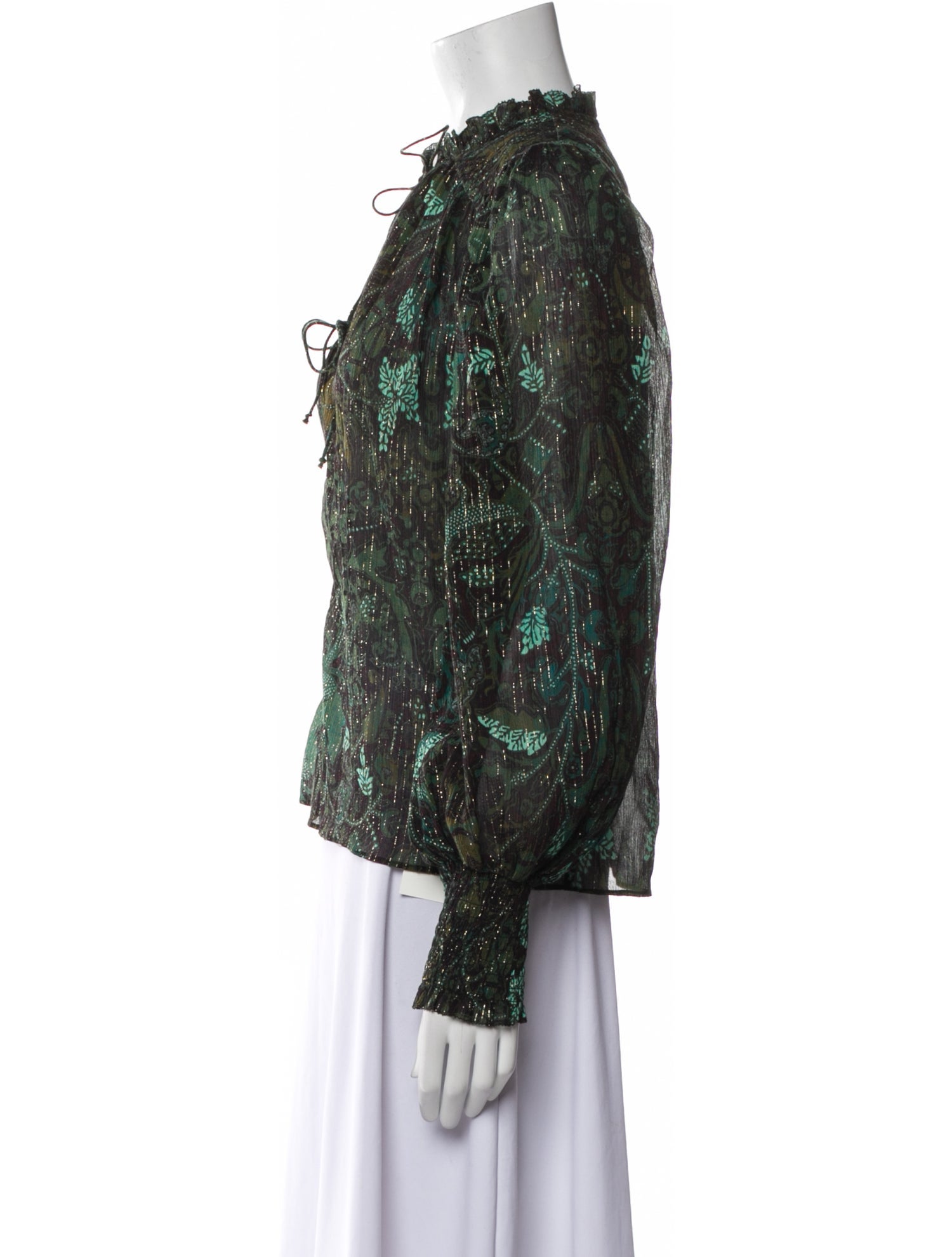 Ulla Johnson Printed Mock Neck Blouse