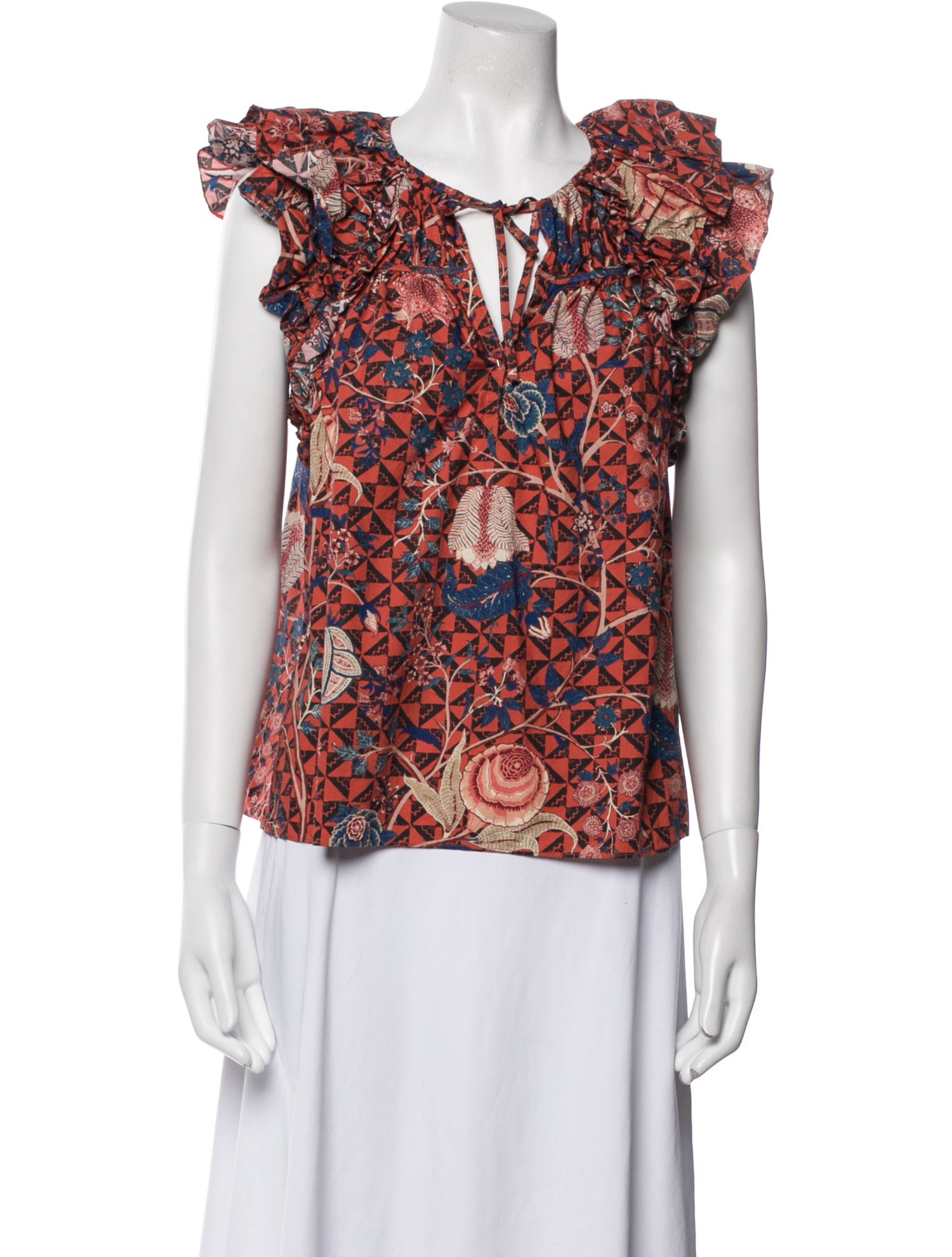 Ulla Johnson Floral Print V-Neck Blouse