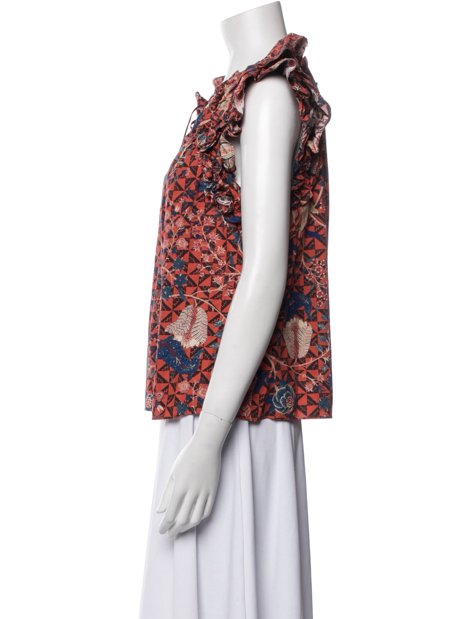 Ulla Johnson Floral Print V-Neck Blouse