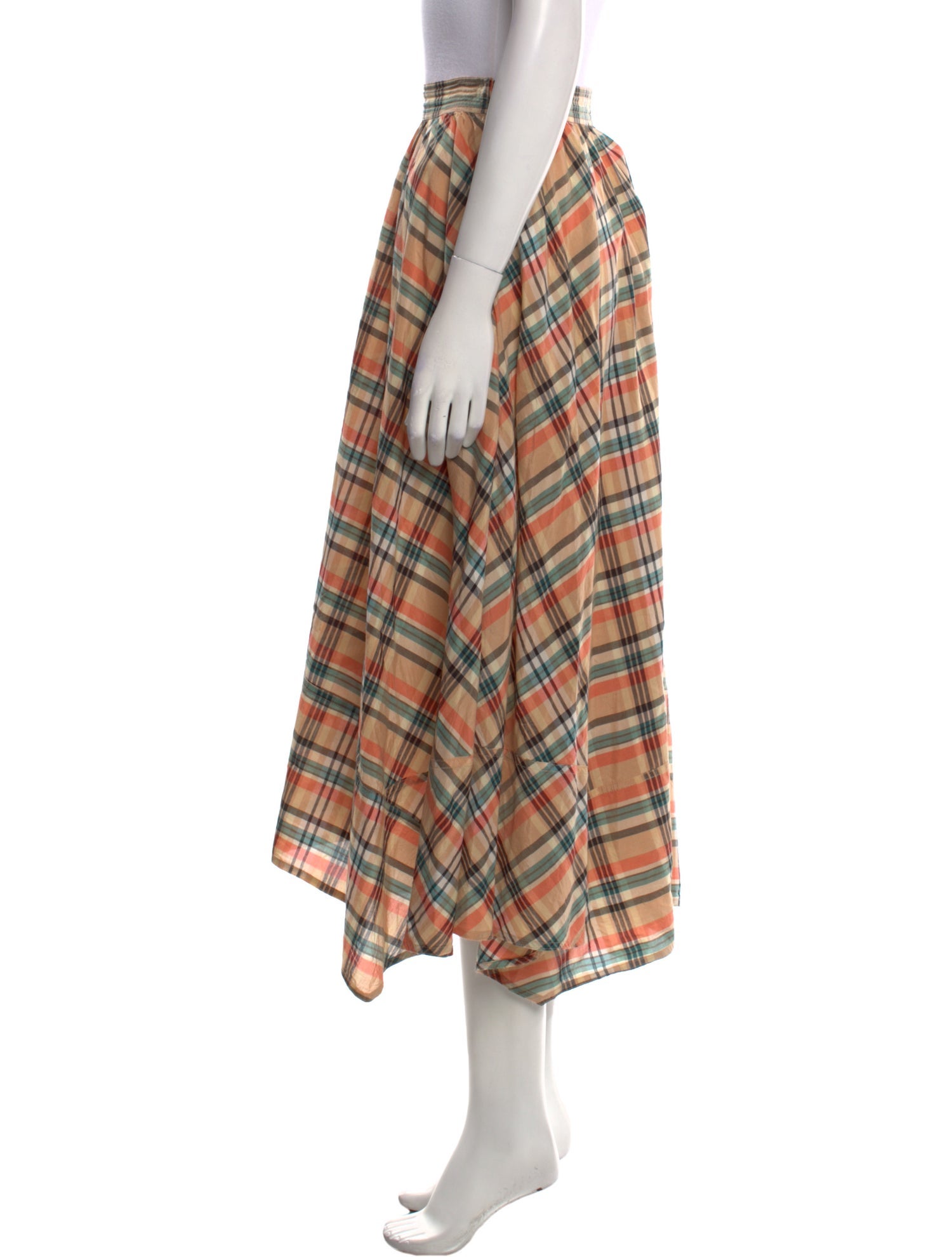 Ulla Johnson Plaid Print Midi Length Skirt