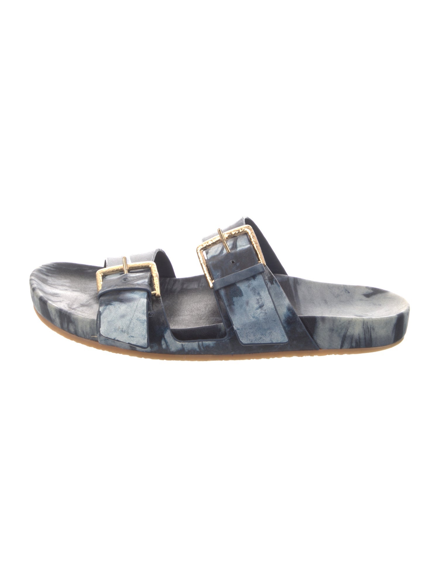 Ulla Johnson Leather Animal Print Slides