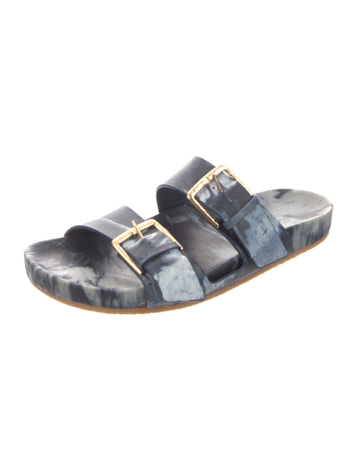 Ulla Johnson Leather Animal Print Slides