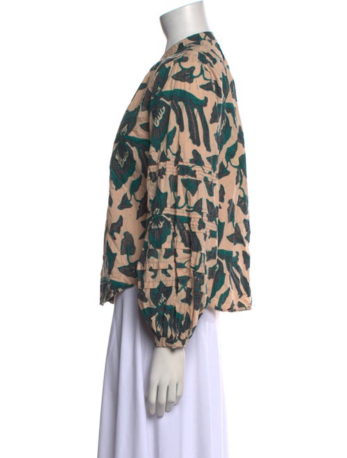 Ulla Johnson Printed Mock Neck Button-Up Top