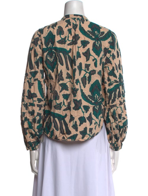 Ulla Johnson Printed Mock Neck Button-Up Top