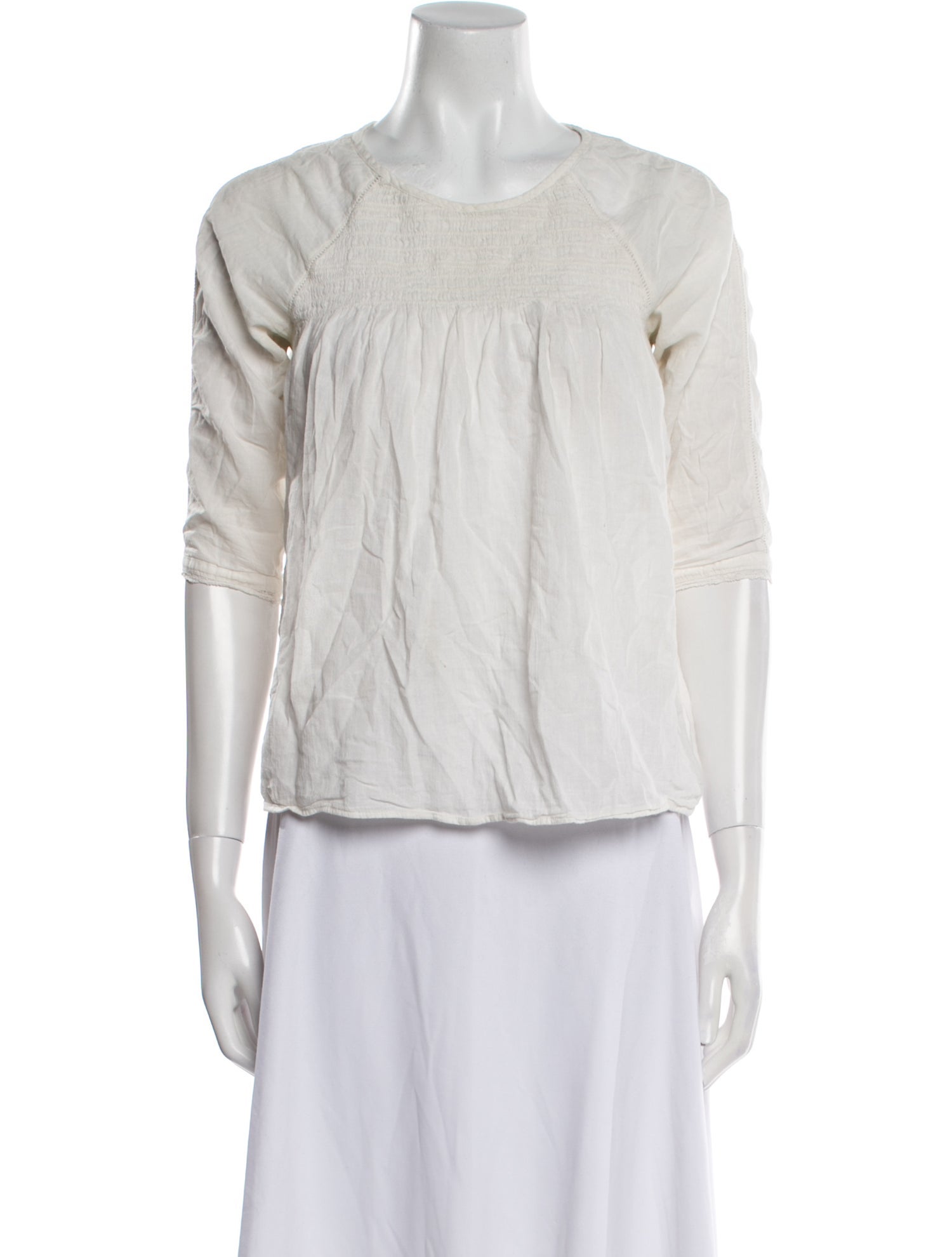 Ulla Johnson Crew Neck Three-Quarter Sleeve Top
