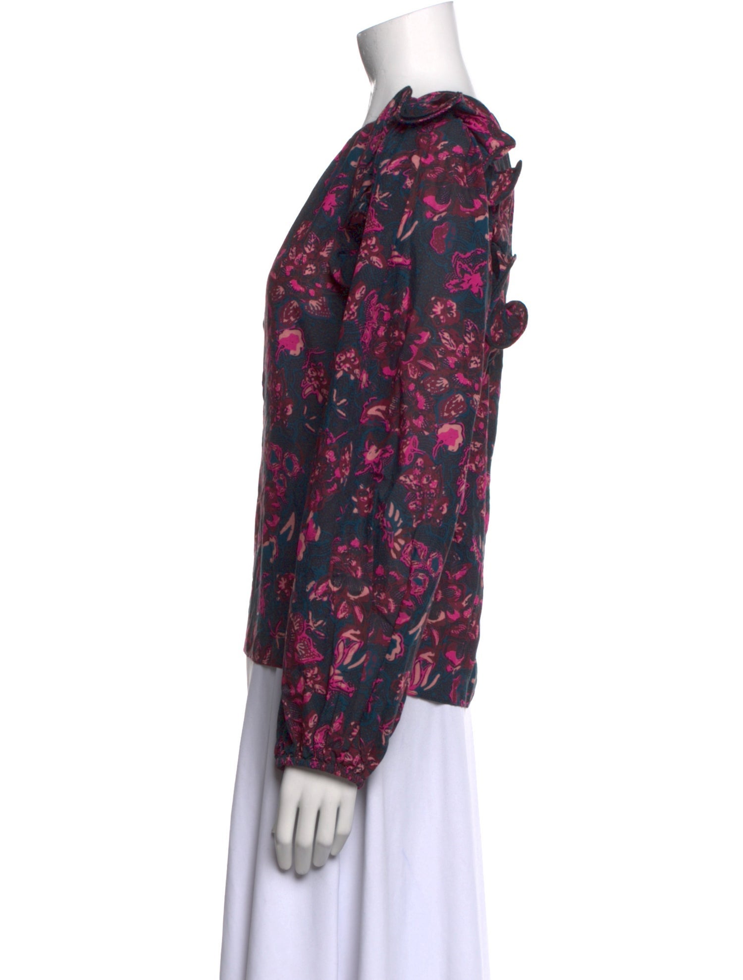Ulla Johnson Floral Print Crew Neck Blouse