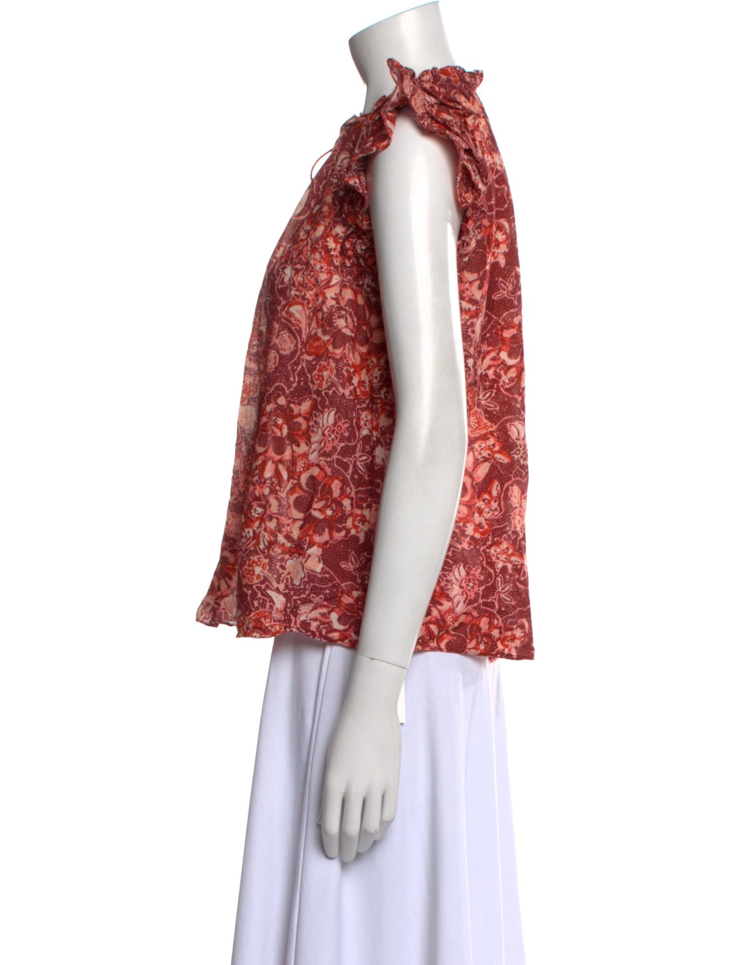 Ulla Johnson Floral Print Tie Neck Blouse