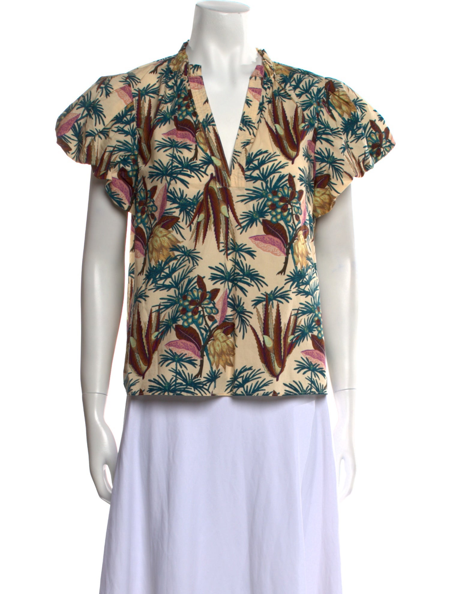 Ulla Johnson Printed V-Neck Blouse