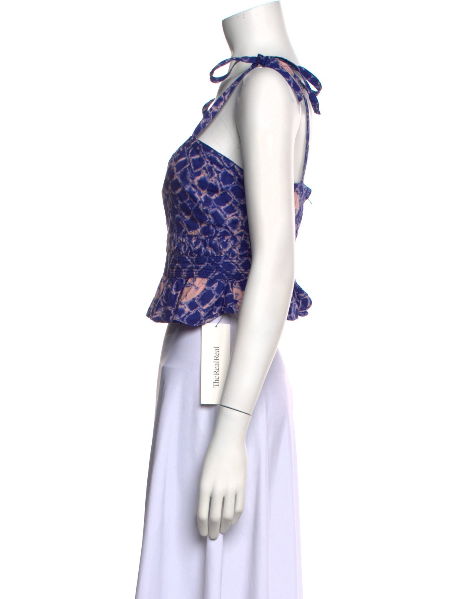 Ulla Johnson Printed Square Neckline Crop Top