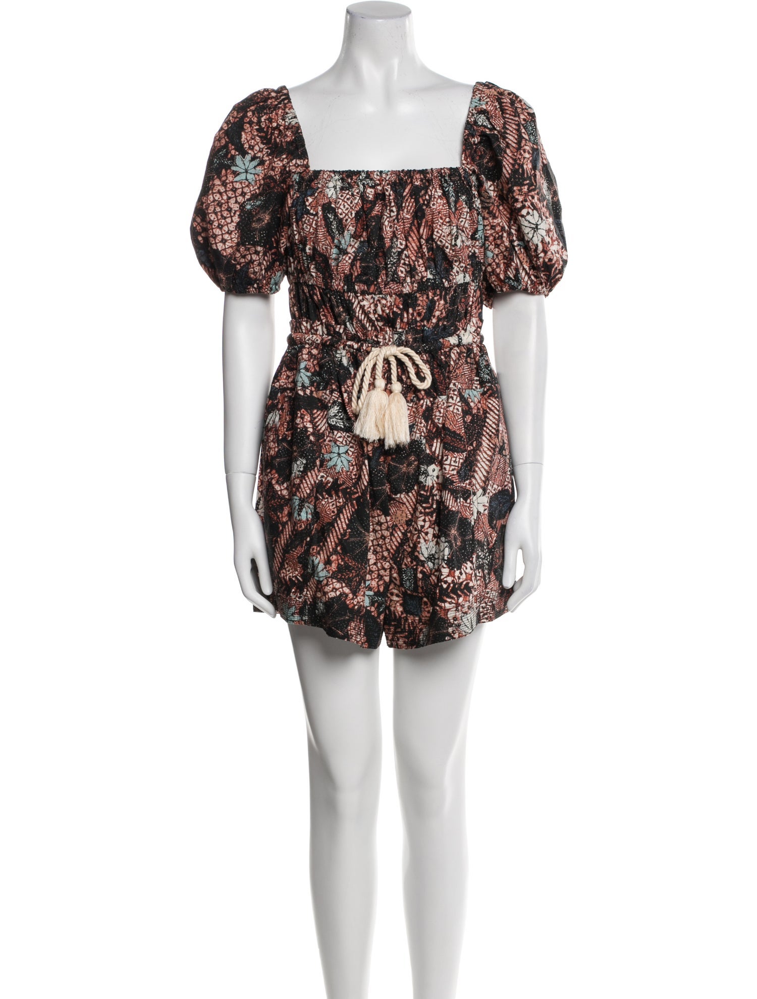 Ulla Johnson Printed Square Neckline Romper