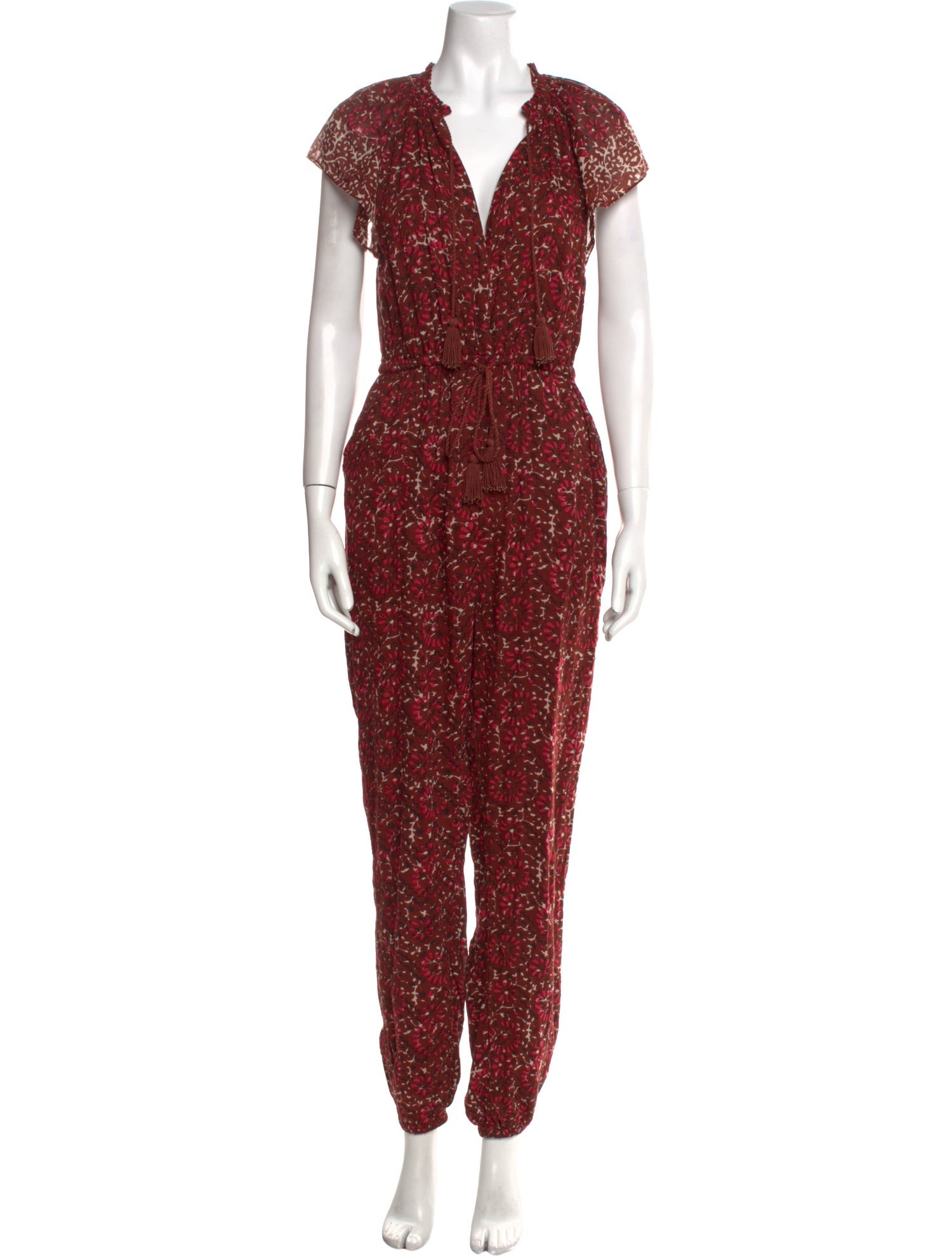 Ulla Johnson Printed V-Neck Jumpsuit