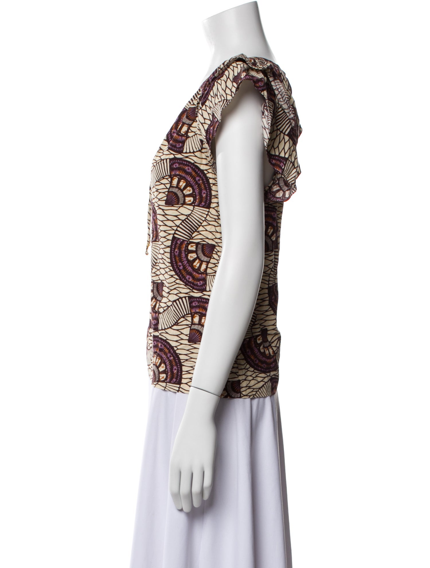 Ulla Johnson Printed V-Neck Top