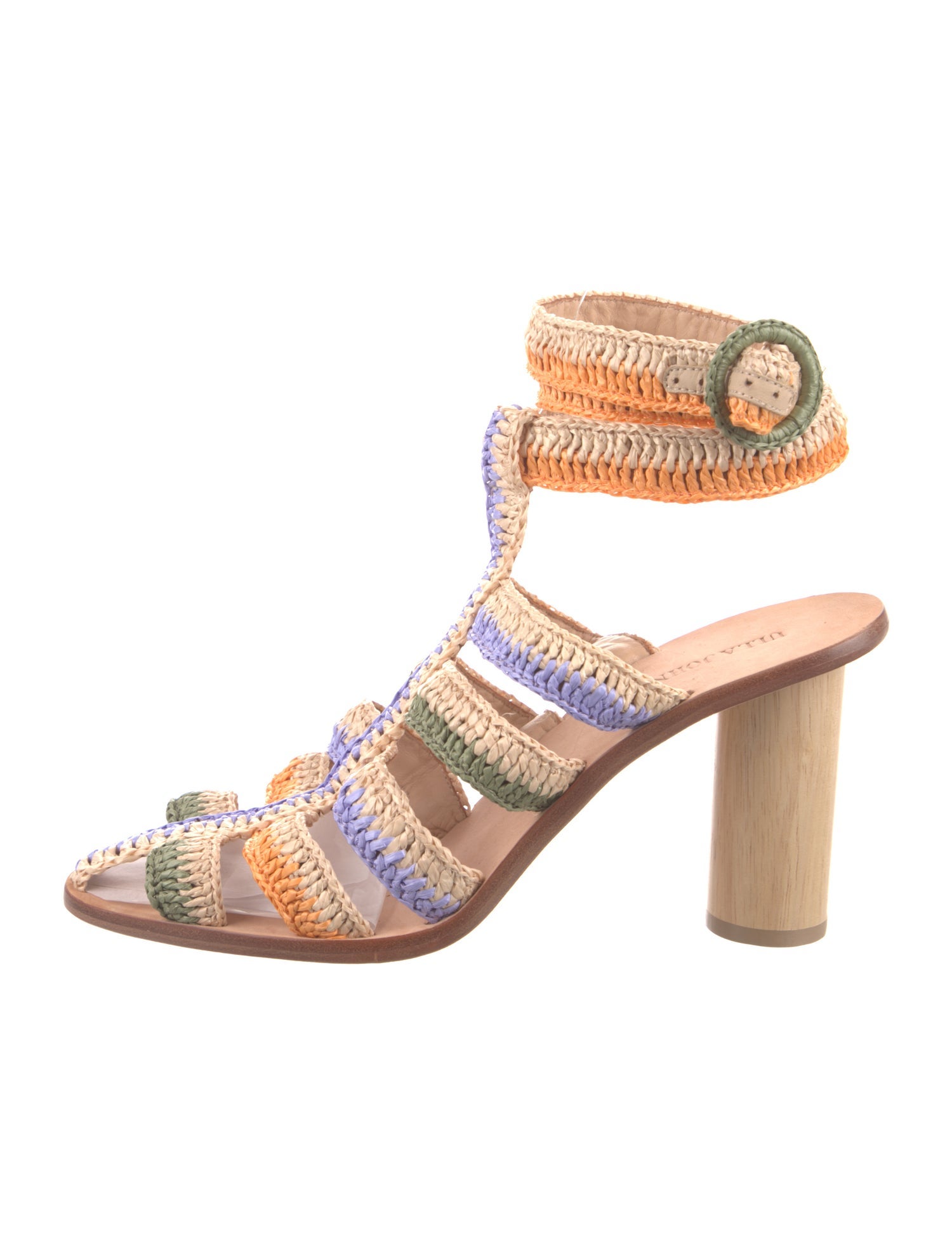 Ulla Johnson Raffia Striped Gladiator Sandals