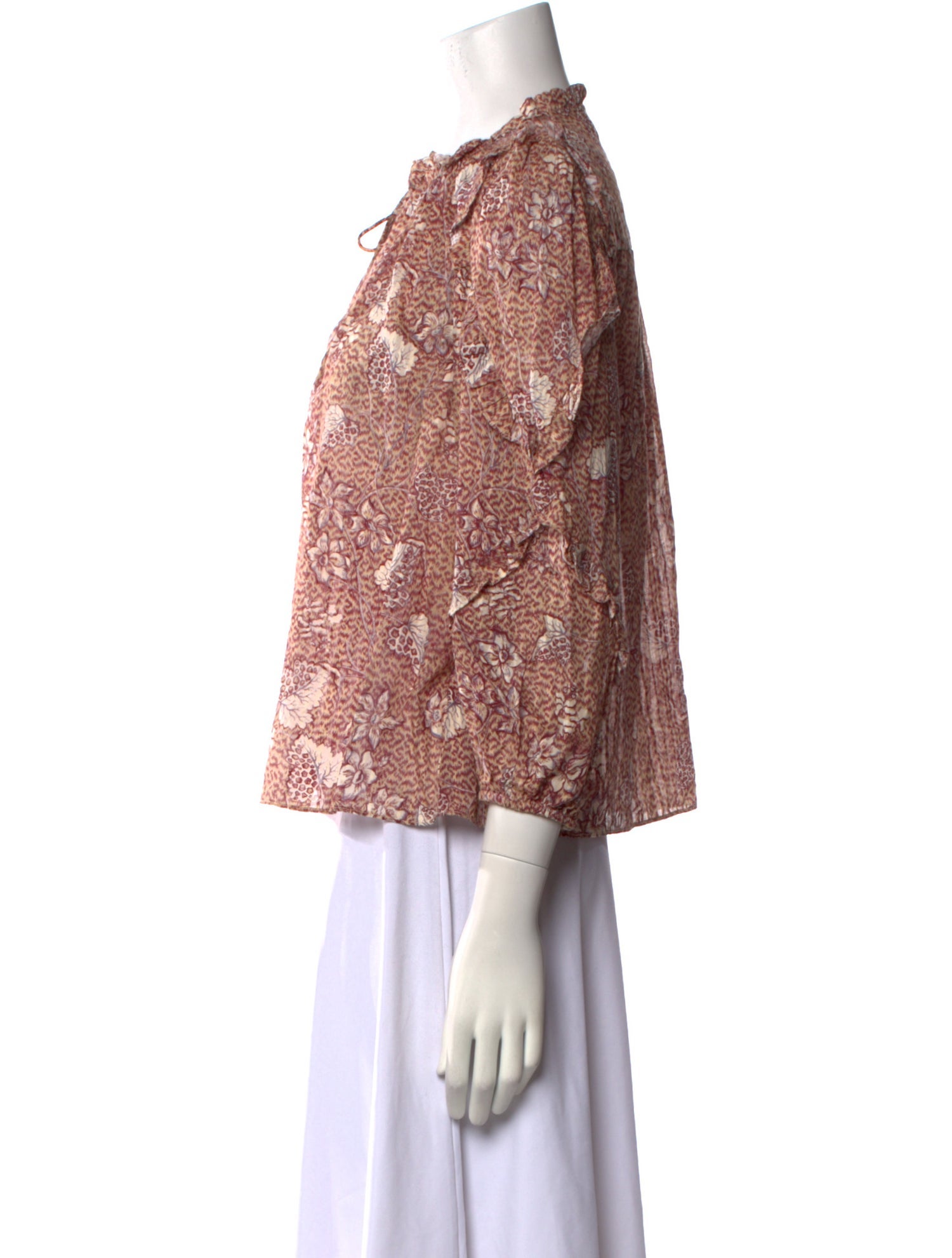 Ulla Johnson Floral Print Mock Neck Blouse