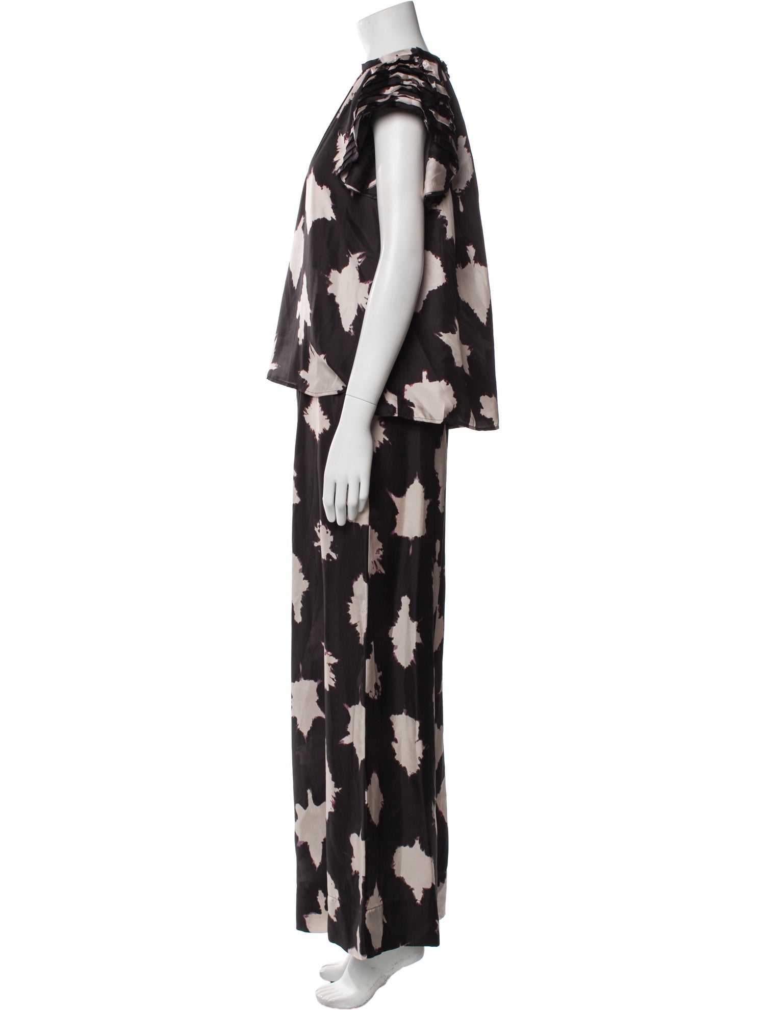 Ulla Johnson Silk Colorblock Pattern Skirt Set