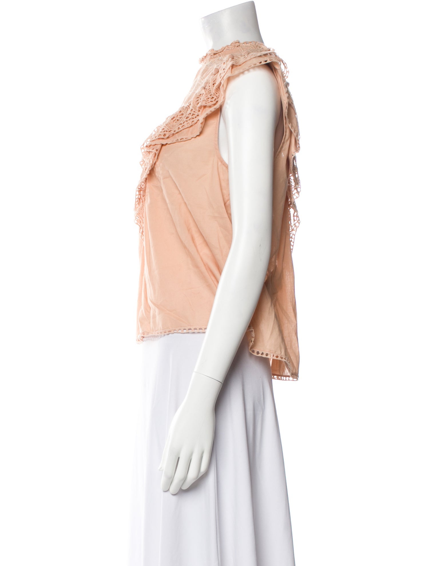 Ulla Johnson Mock Neck Sleeveless Crop Top