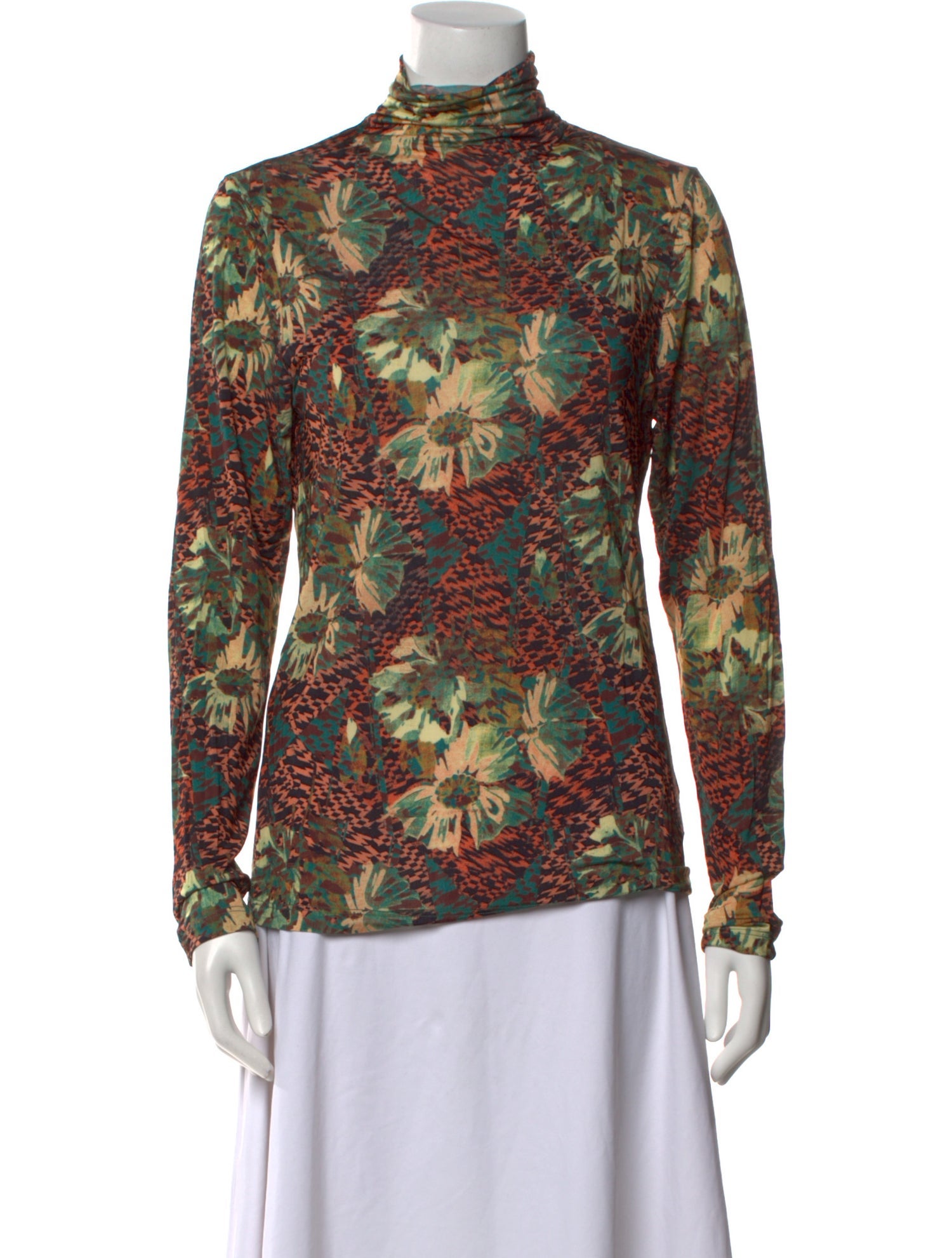 Ulla Johnson Floral Print Mock Neck Blouse