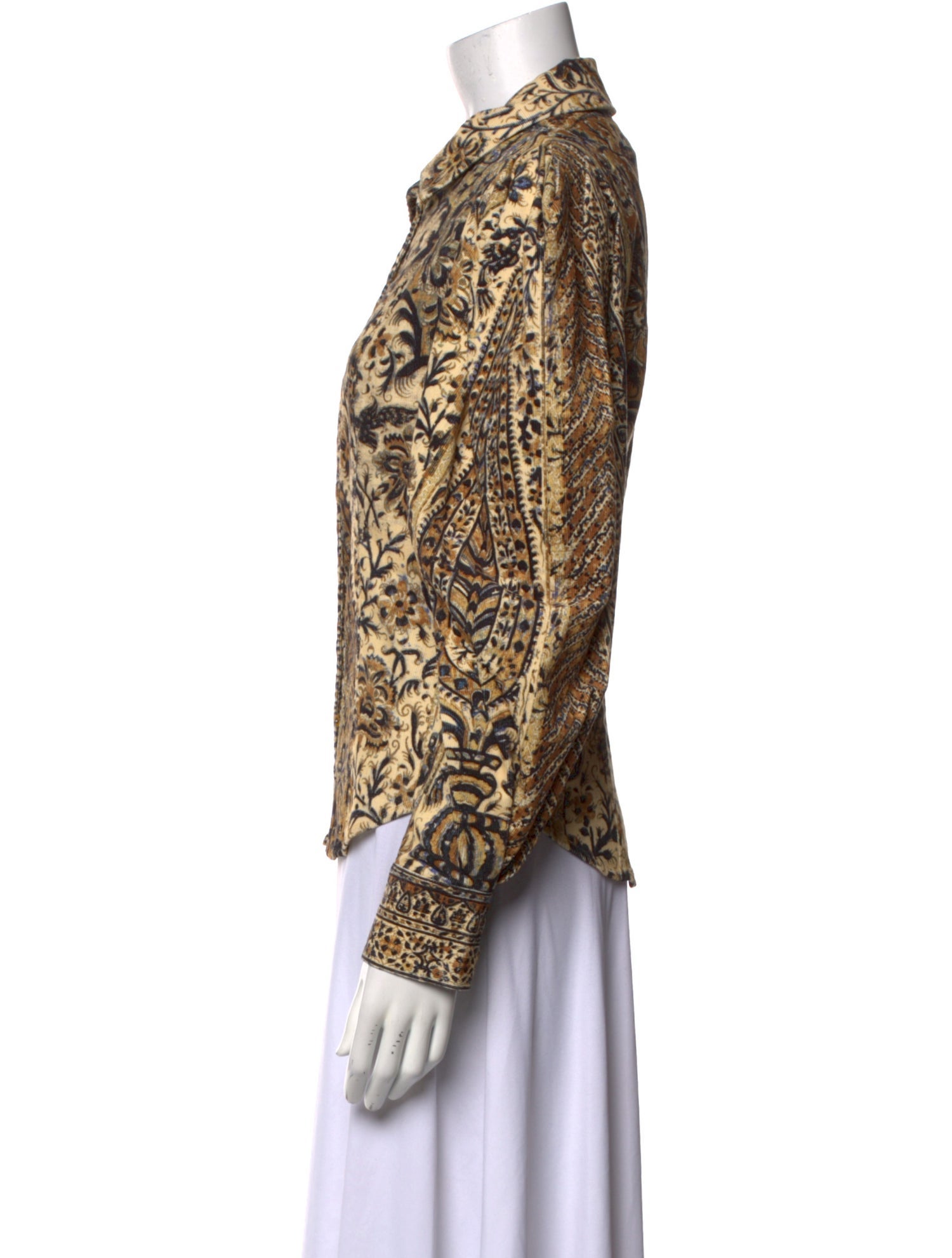 Ulla Johnson Printed Long Sleeve Button-Up Top