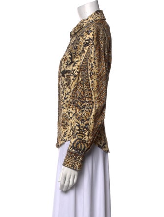 Ulla Johnson Printed Long Sleeve Button-Up Top