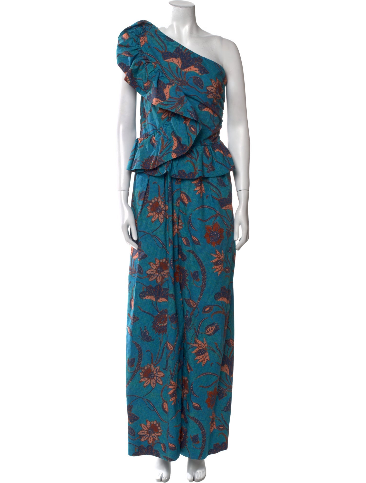 Ulla Johnson Floral Print One-Shoulder Jumpsuit