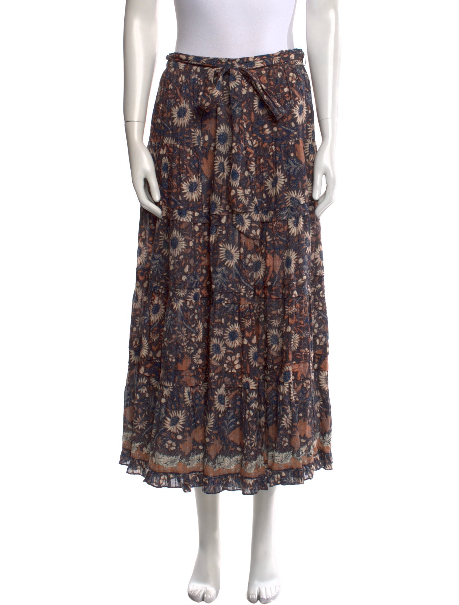 Ulla Johnson Floral Print Midi Length Skirt