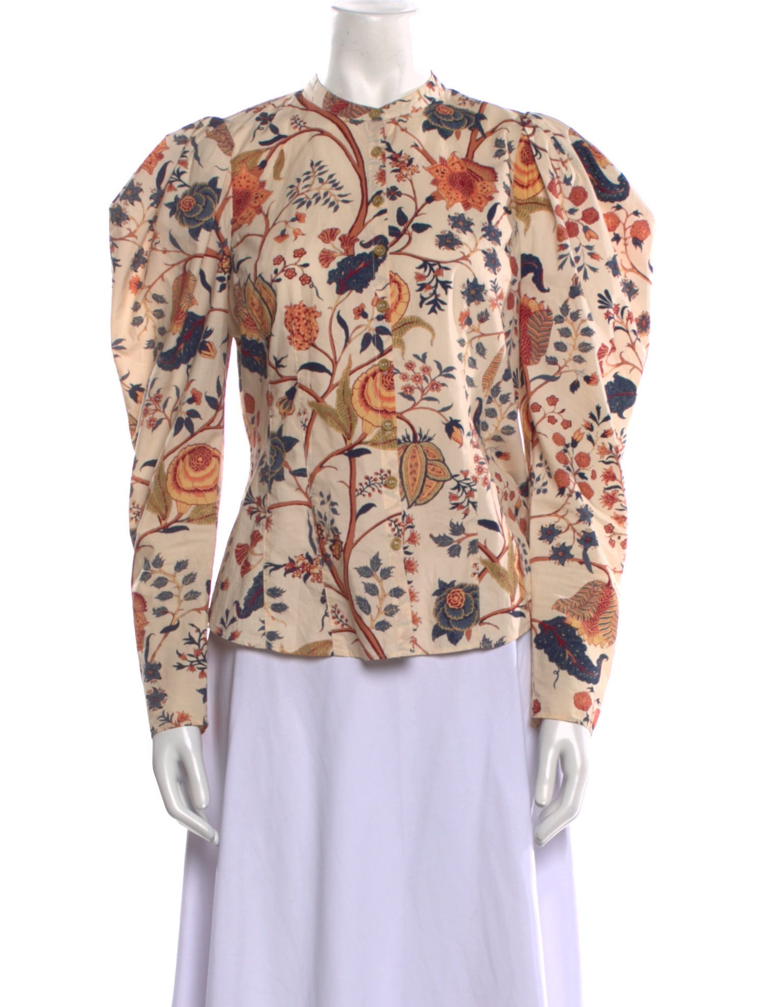 Ulla Johnson Floral Print Mock Neck Blouse