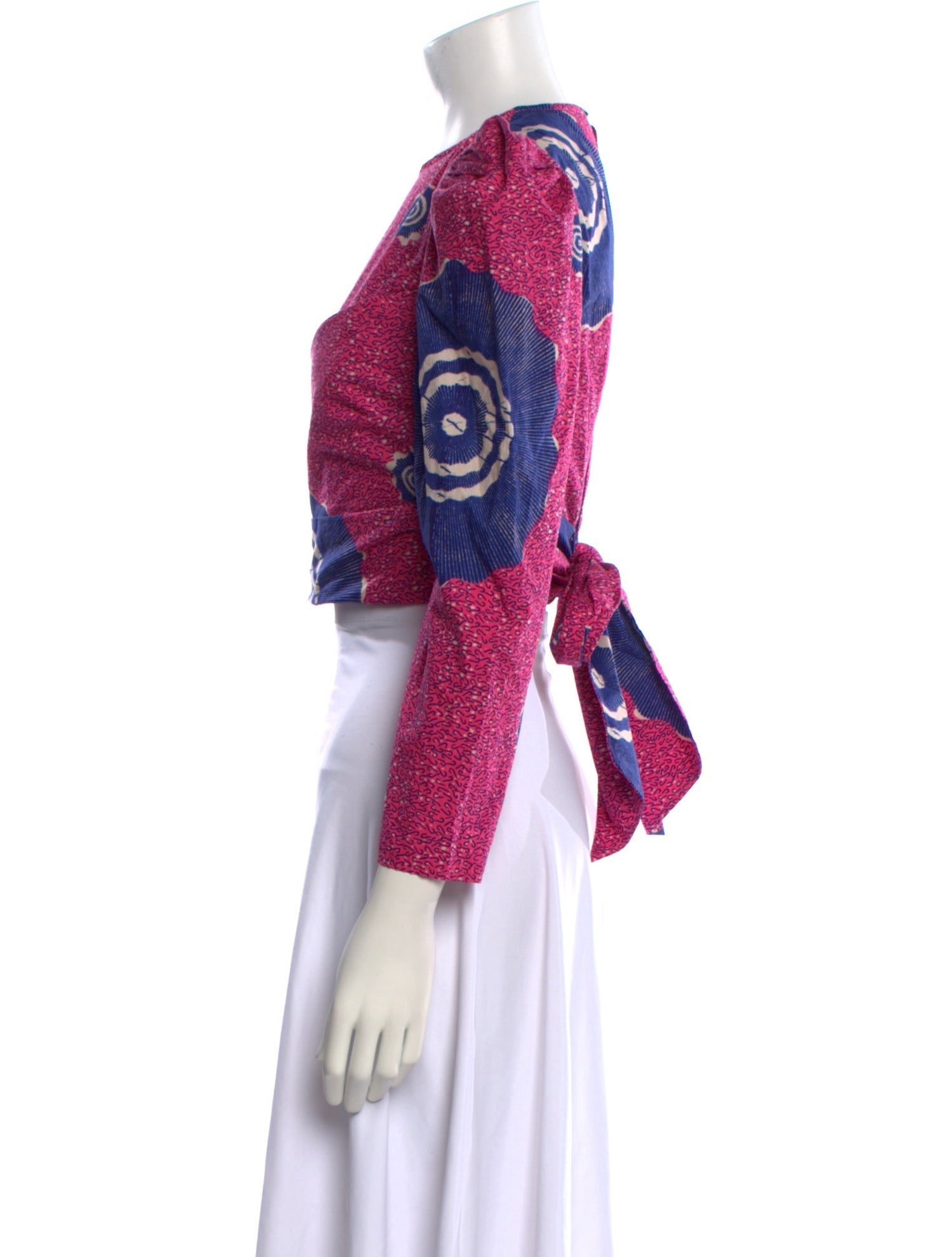 Ulla Johnson Printed Crew Neck Crop Top