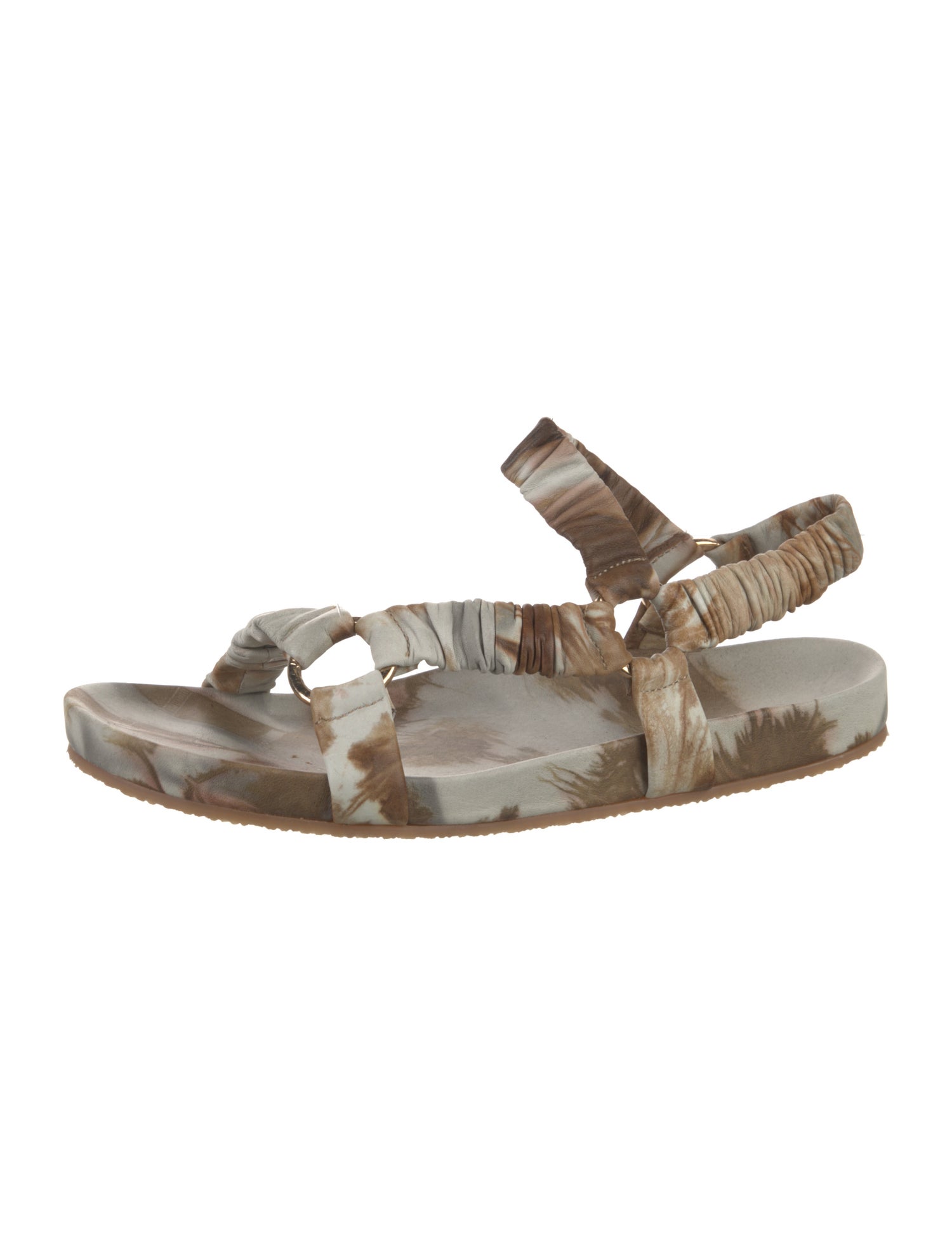 Ulla Johnson Leather Tie-Dye Print Sandals