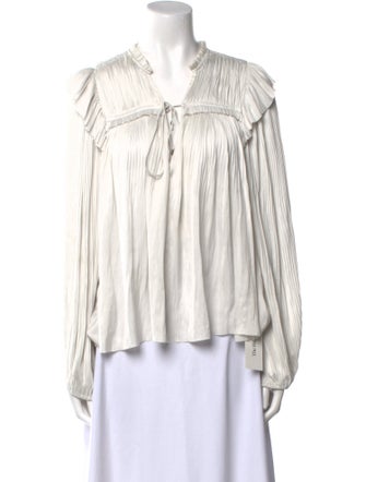 Ulla Johnson Tie Neck Long Sleeve Blouse
