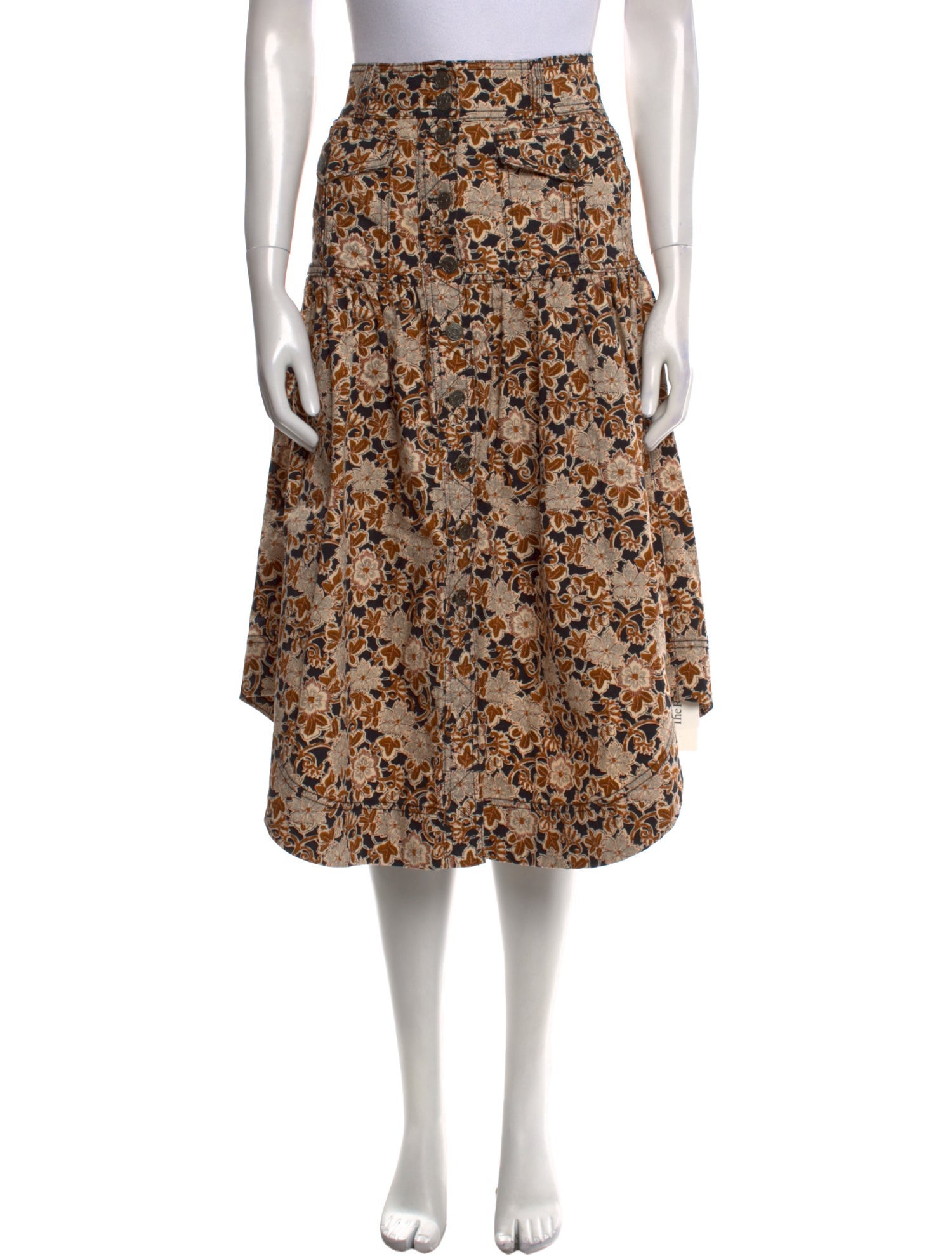 Ulla Johnson Floral Print Midi Length Skirt