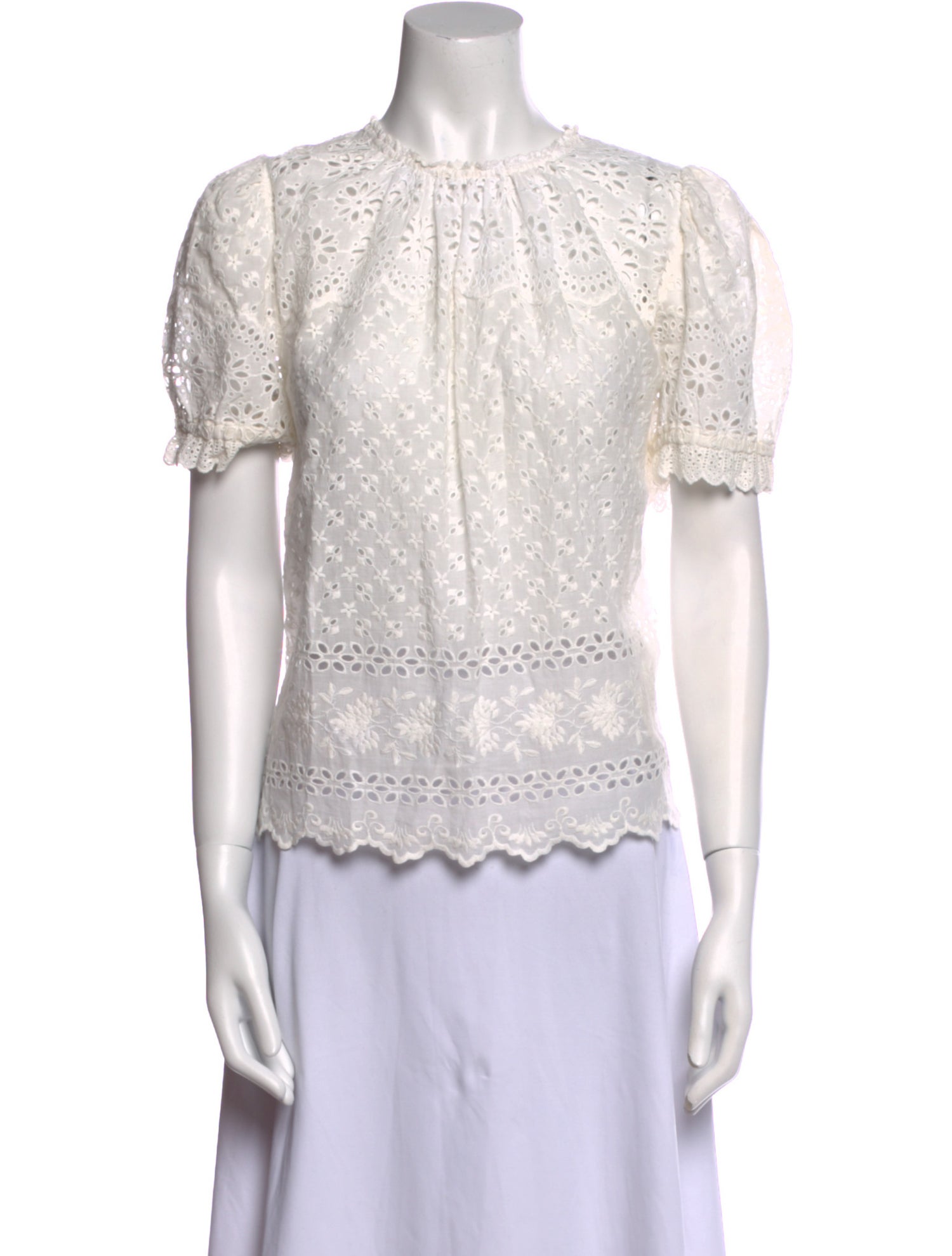 Ulla Johnson Crew Neck Short Sleeve Blouse