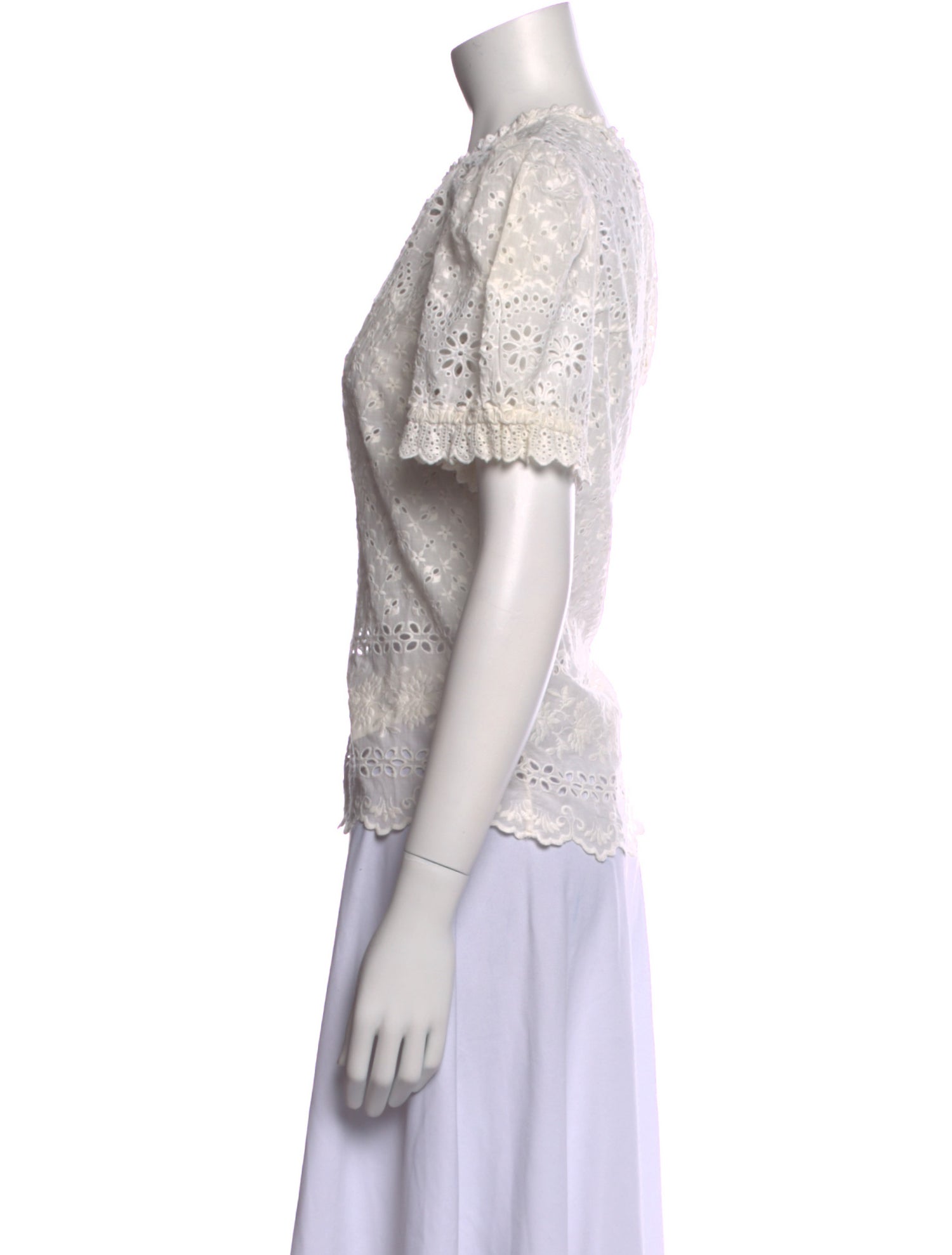 Ulla Johnson Crew Neck Short Sleeve Blouse